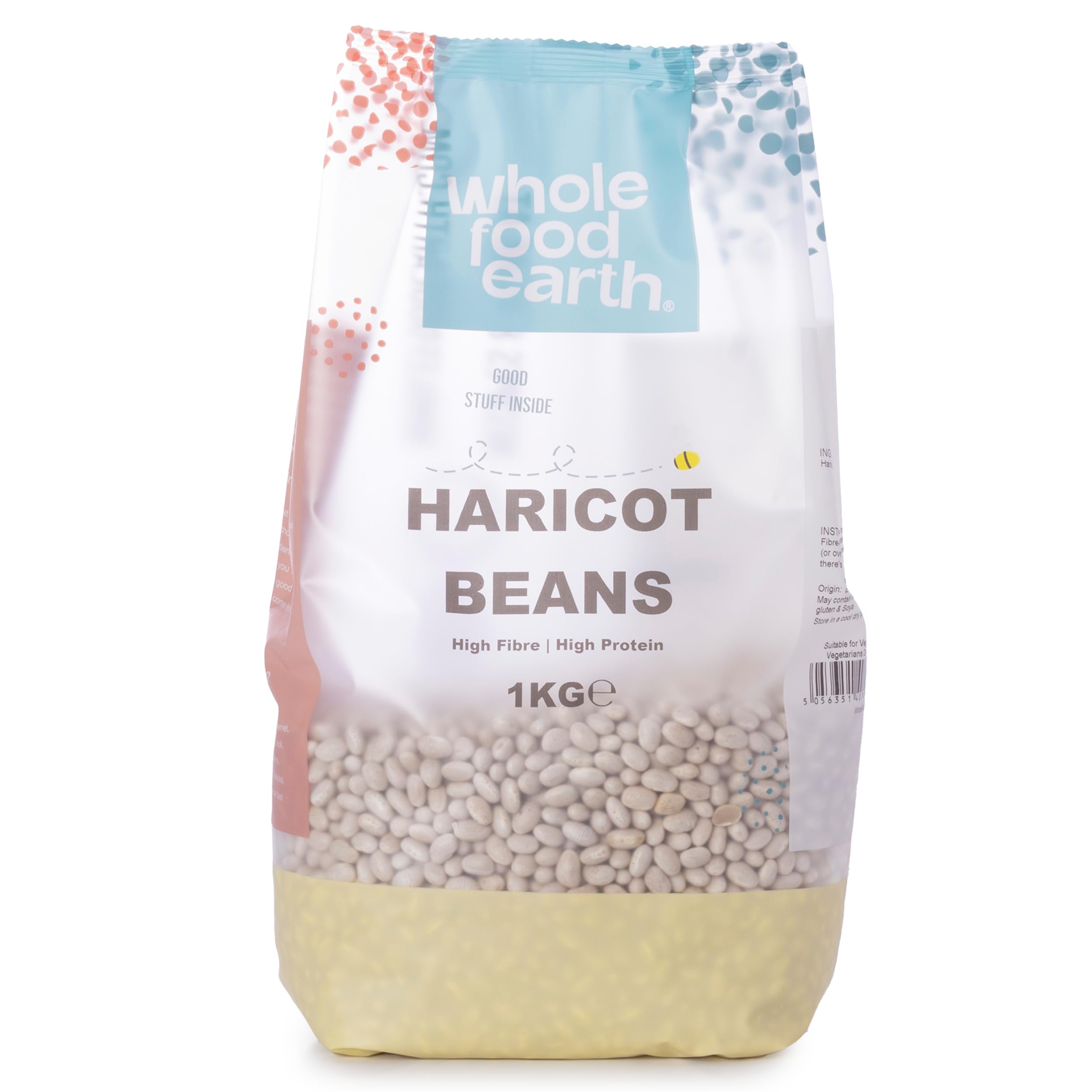 Wholefood Earth Haricot Beans - 1 kg | GMO Free | High Fibre
