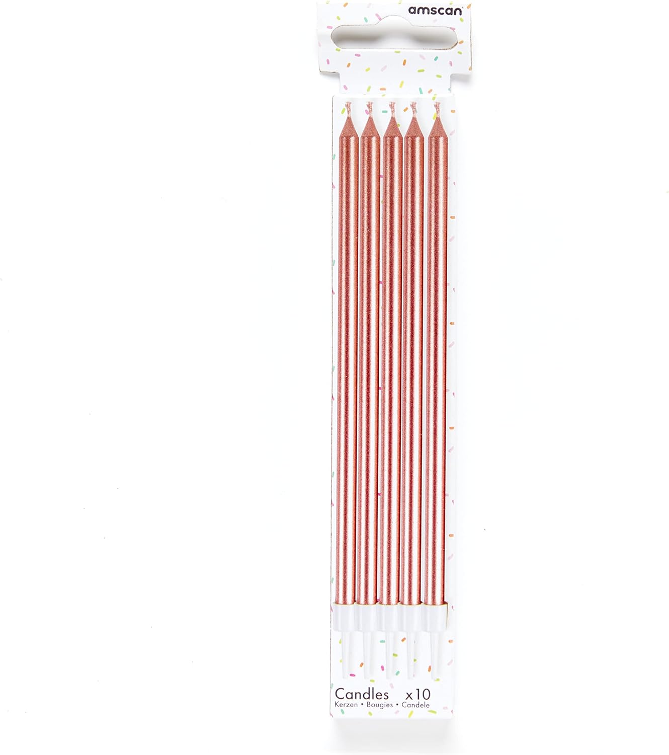 Amscan 9911570 Rose Gold Tall Skinny Cake Candles - 16cm, 10 Pack 3