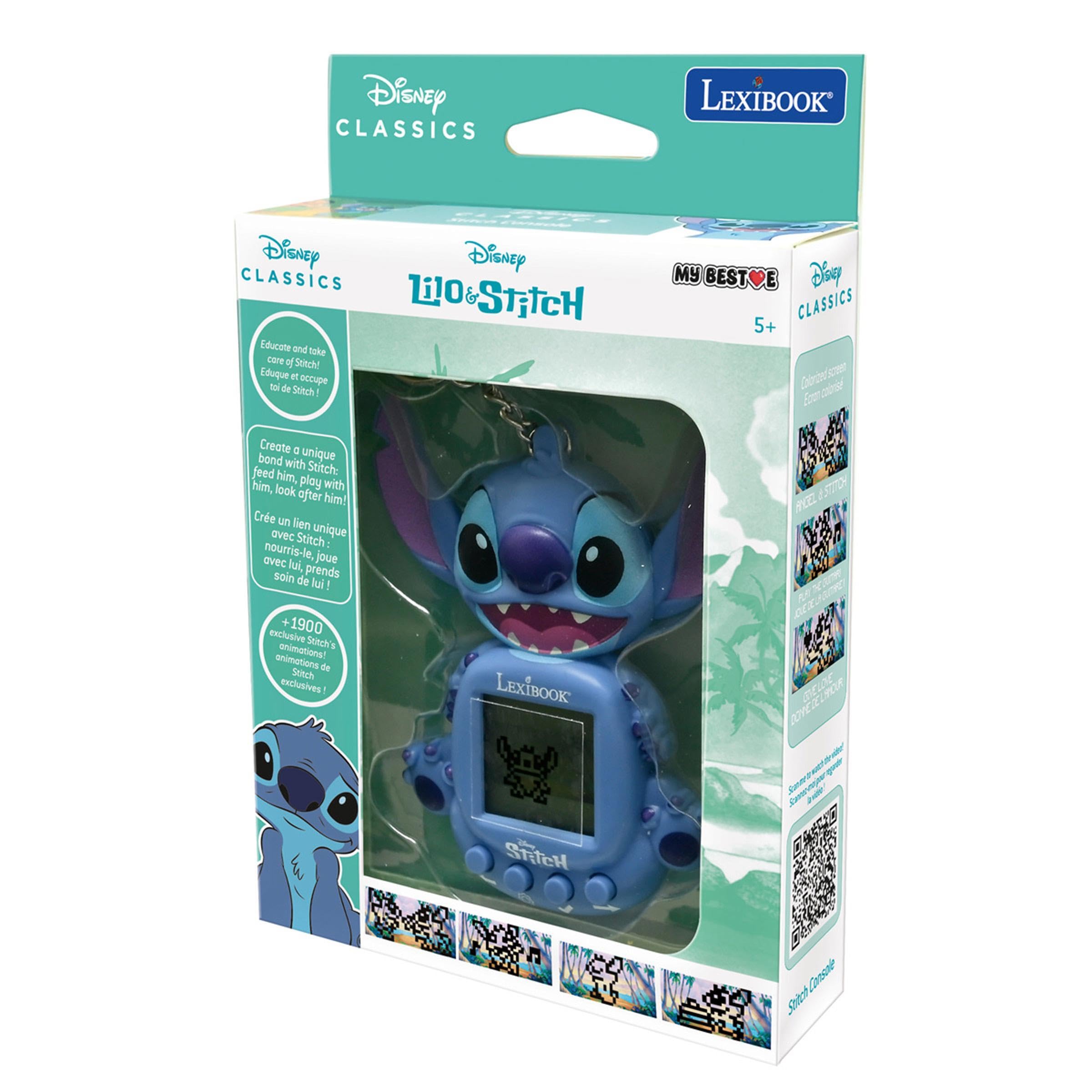 LEXIBOOK Disney Stitch My Best-e Portable Games Console | Interactive Pet Care | 8 Game Categories 8