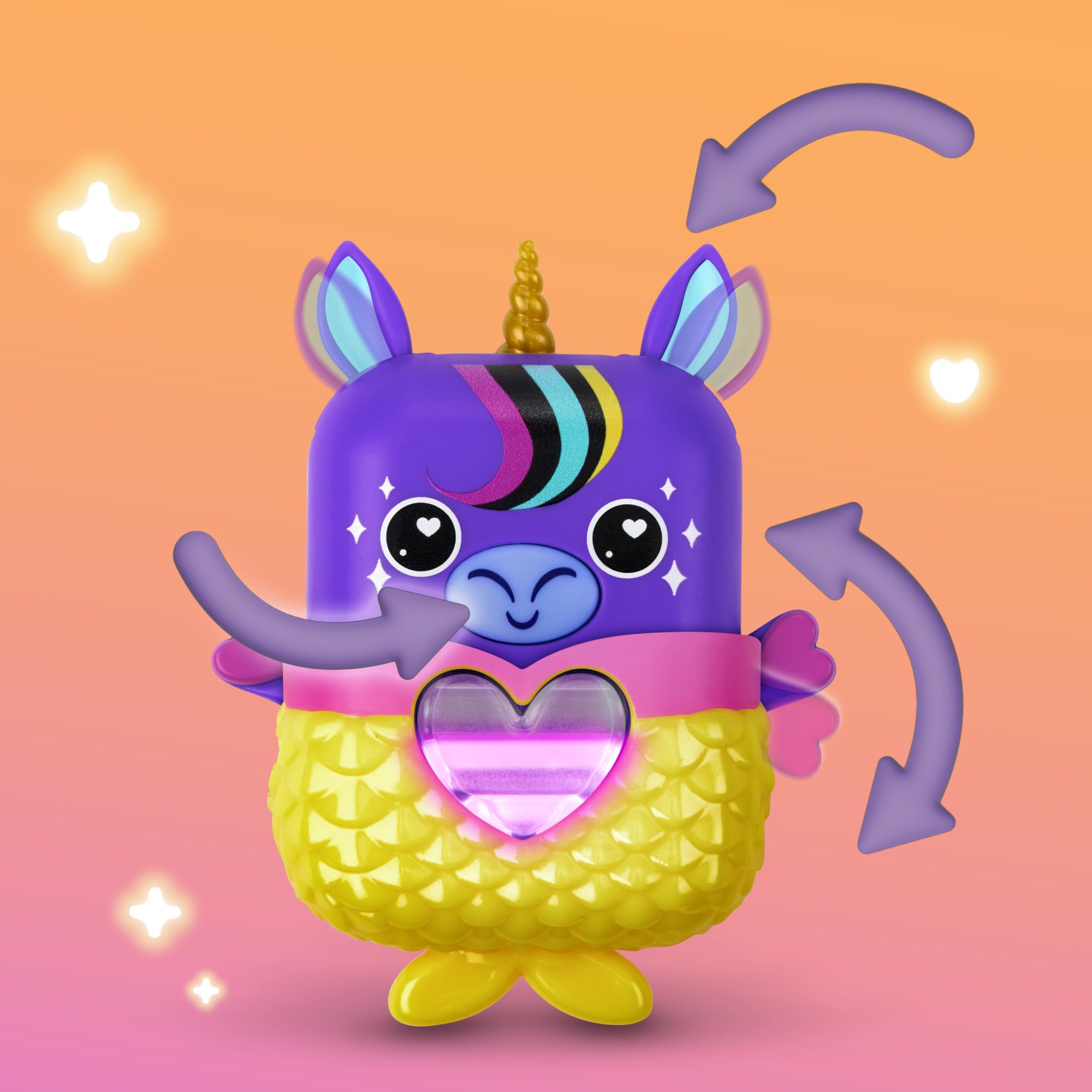 Hasbro Nano-Mals Stardream the Unicorn - Electronic Fidget Pet with Light-Up Heart, 70+ Reactions & Silent Mode