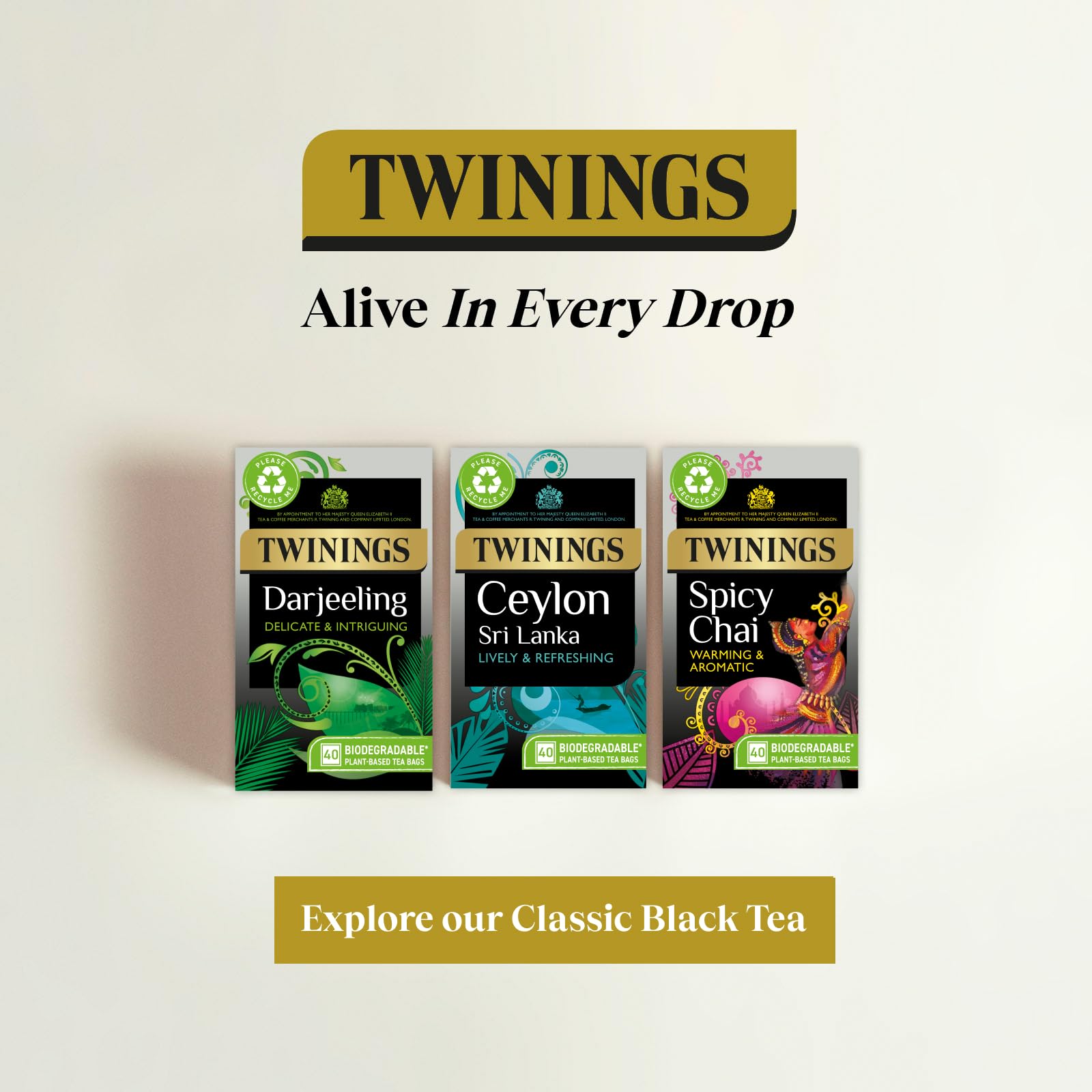 Twinings Ceylon Tea - Lively Crisp Refreshing Black Tea | 40 Teabags | Vegan | 100g 6