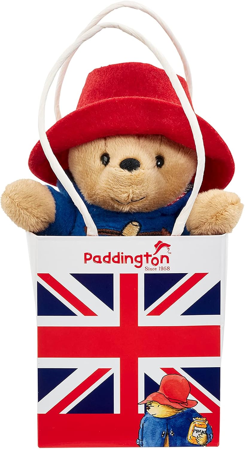 Paddington Bear Plush Toy - 19cm Soft Teddy with Union Jack Gift Bag