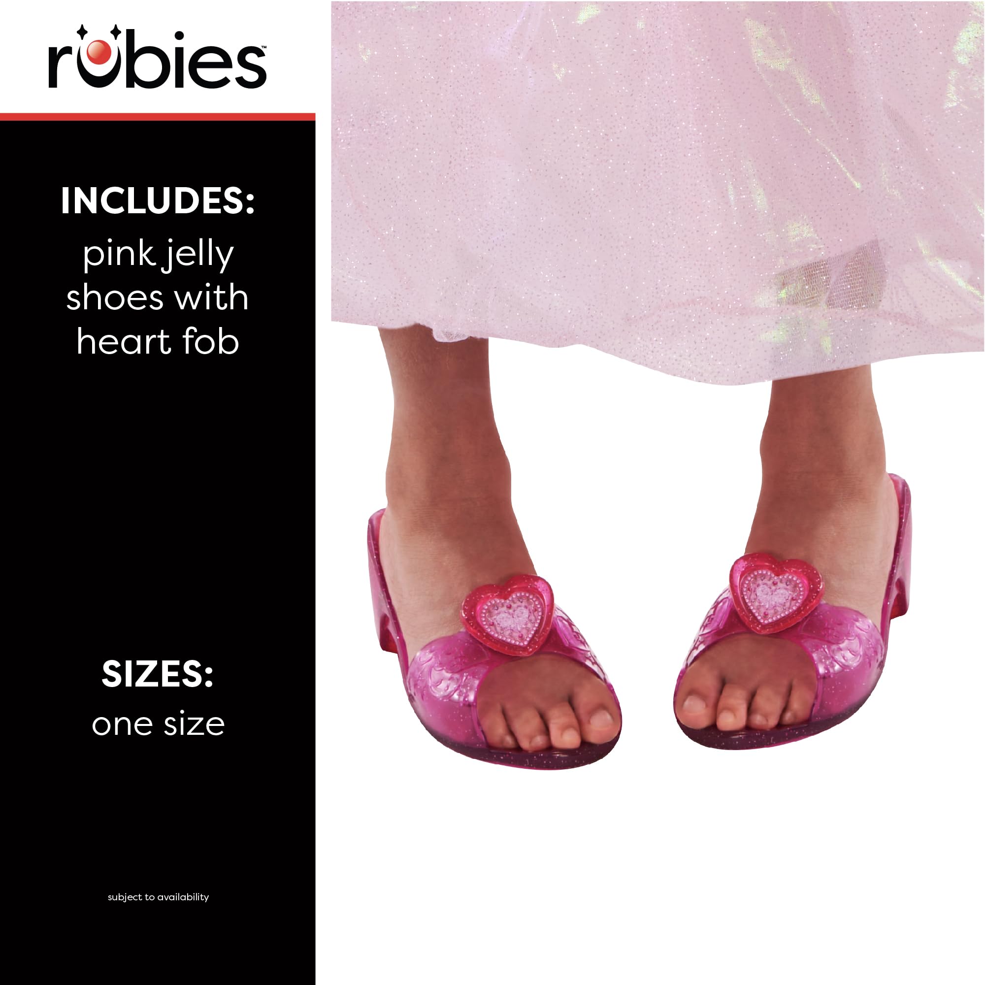 Rubies Pink Jelly Shoes - Girls Dress Up Footwear | Size 4-7 Years