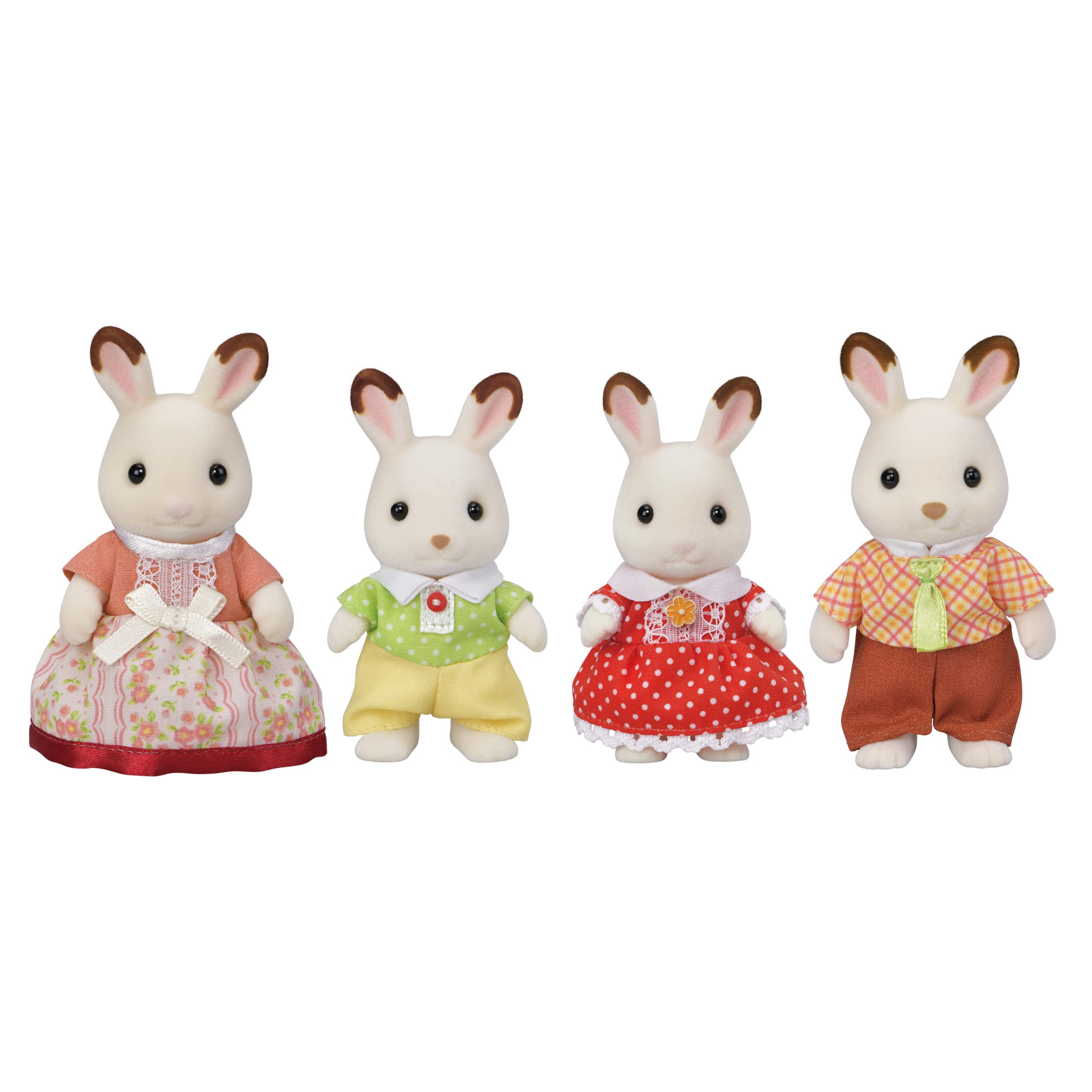 Sylvanian Families Chocolate Rabbit Family Doll Set - Articulated Figures with Removable Clothes 6