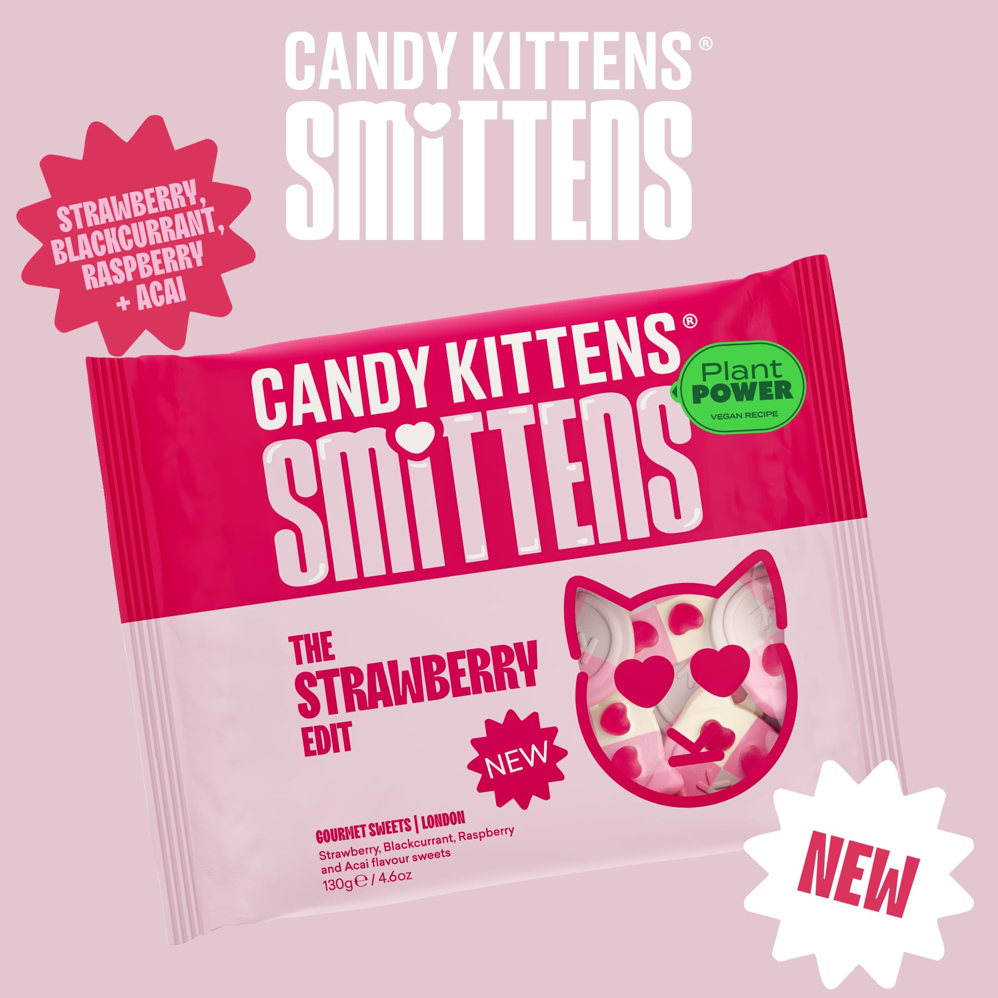 Candy Kittens The Strawberry Edit Vegan Sweets - 130g
