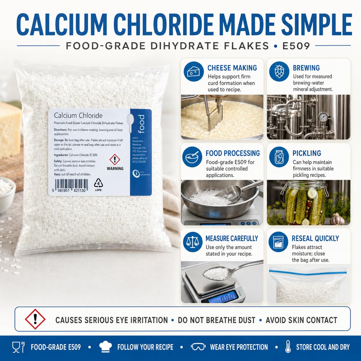Intralabs Calcium Chloride Dihydrate Flakes - Water Treatment | 1kg 2