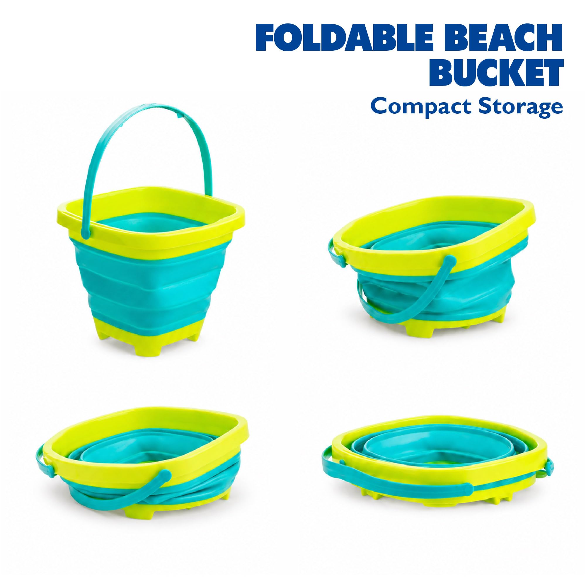 Yello 5pc Silicone Collapsible Bucket Set with Beach Moulds & Tools for Children Aged 3+ 5