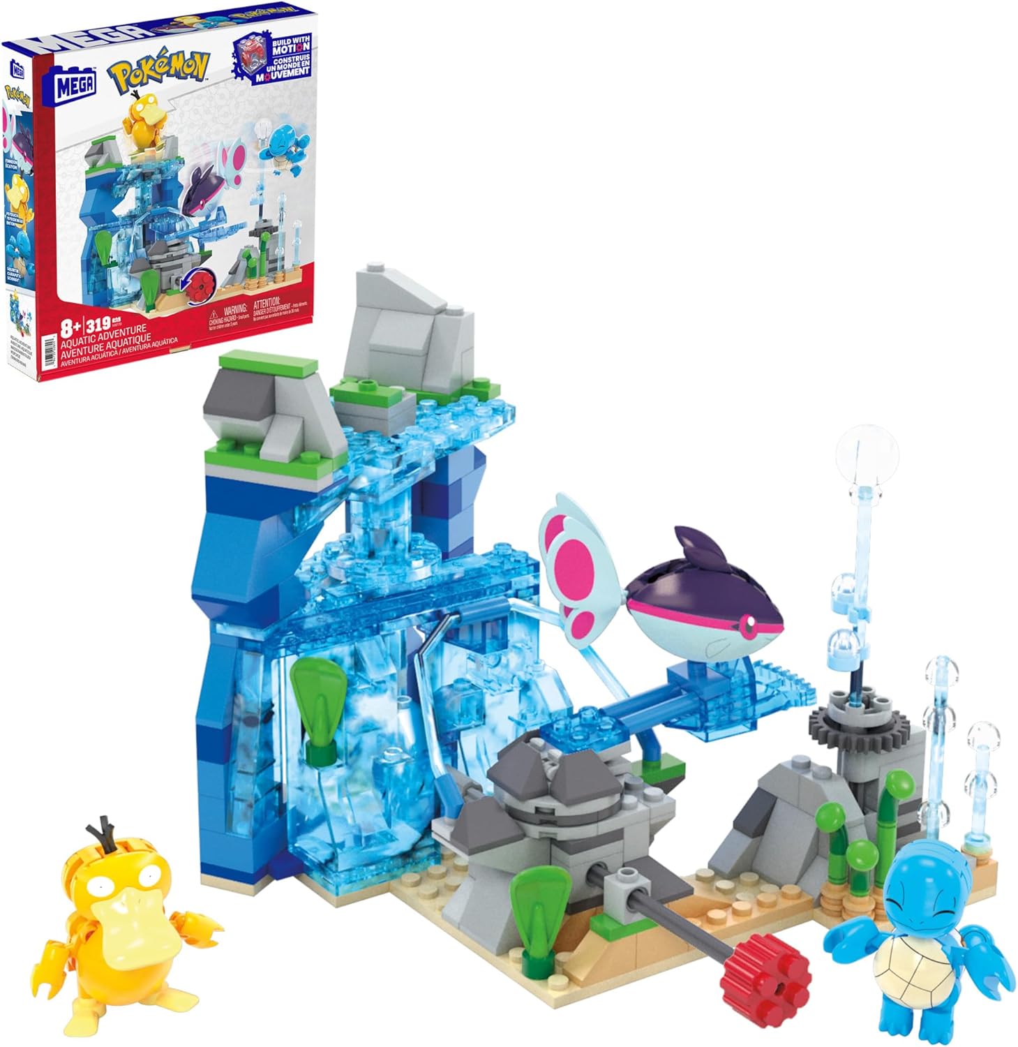MEGA Pokémon Building Toys Set - Aquatic Adventure with 319 Pieces & Motion Brick 1