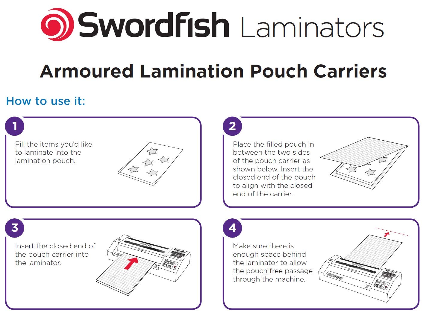 Swordfish Armoured Non-Stick PTFE Laminating Pouch Carrier - A3 Size | Protects Laminator | Pack of 1 3
