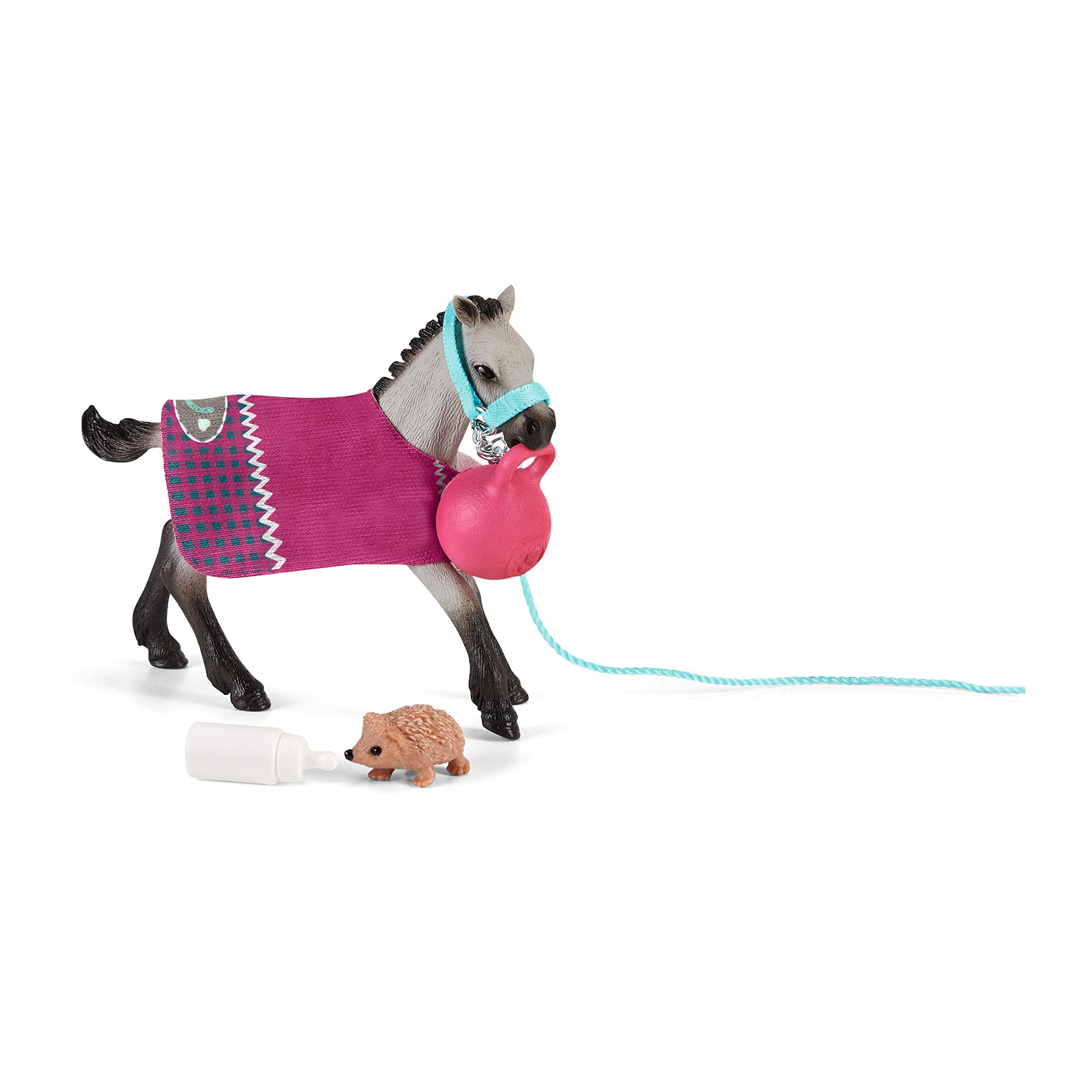 Schleich 42534 Horse Club Playful Foal - Interactive Foal with Play Ball & Hedgehog Friend 1