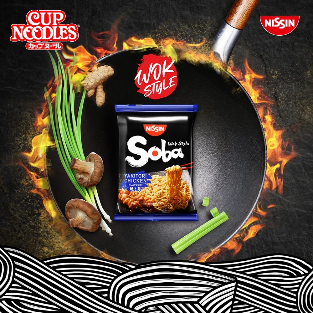 NISSIN Soba Wok Style Chilli Flavoured Instant Noodles - 111g Packet (Pack of 9) 6