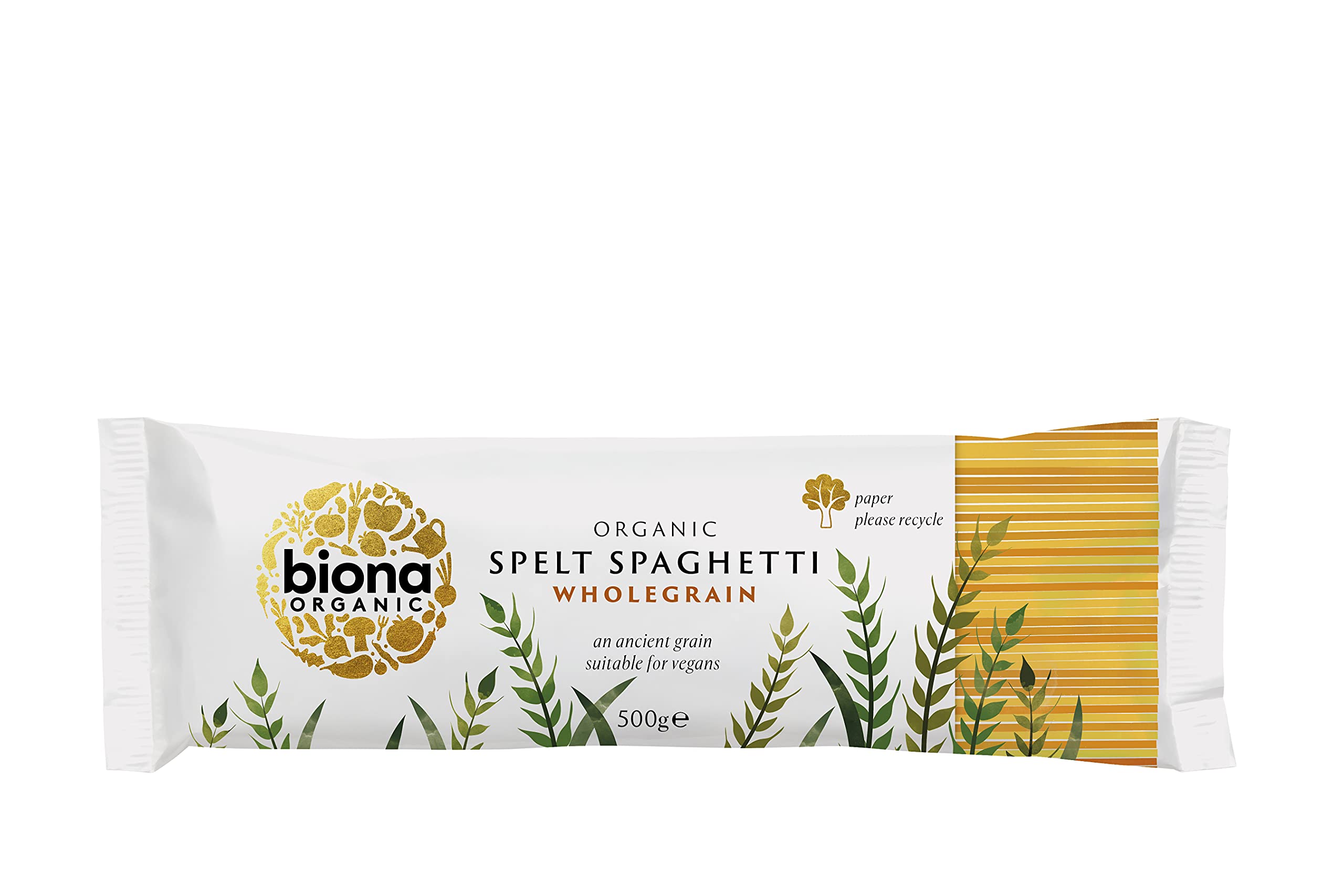 Biona Organic Spelt Wholegrain Spaghetti - High Fibre | 500g | Vegan