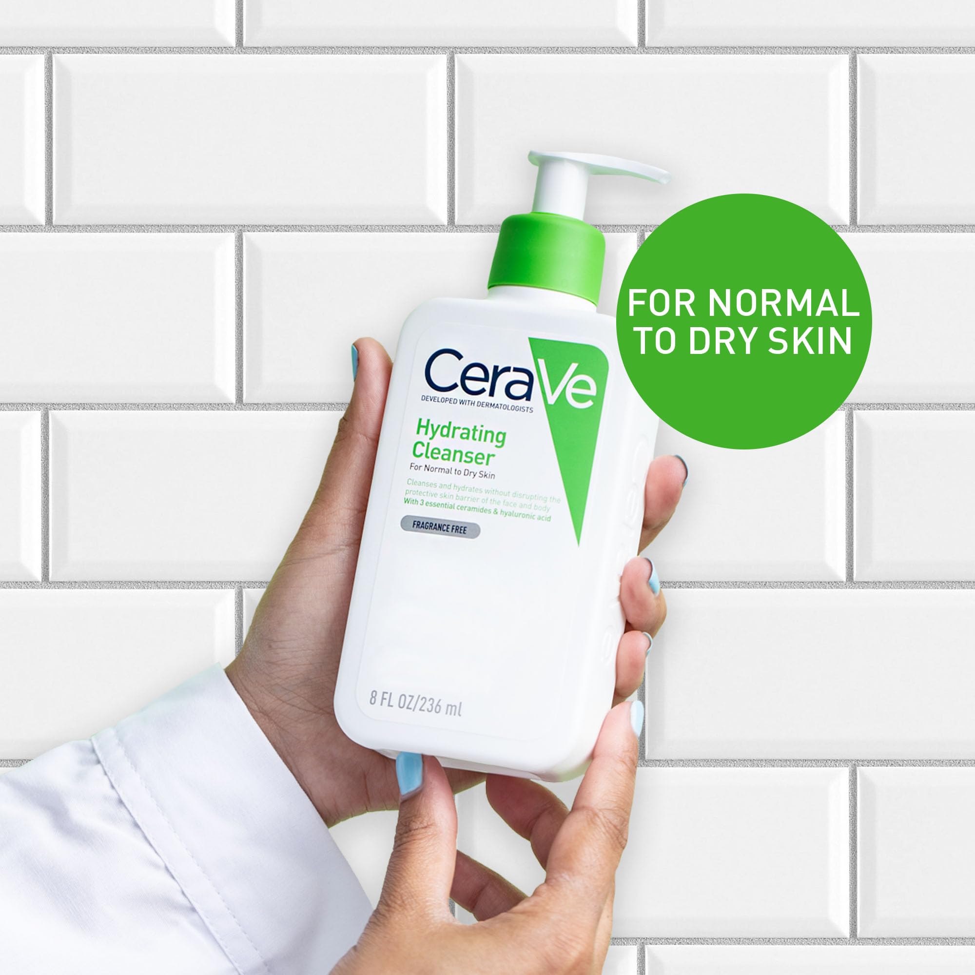 CeraVe Hydrating Cleanser for Face & Body with 3 Essential Ceramides & Hyaluronic Acid (630g) 3