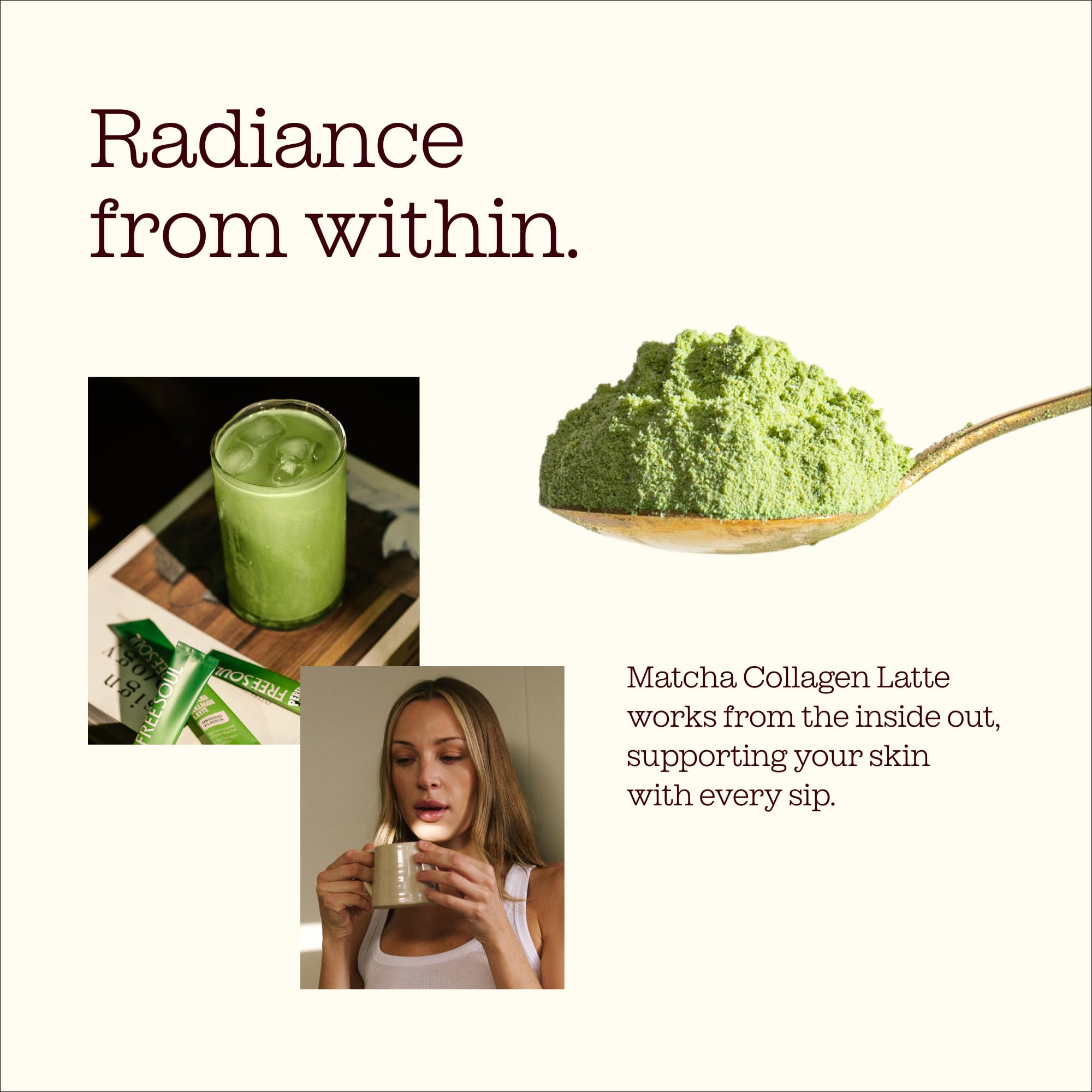 Free Soul x PerfectTed Matcha Collagen Powder - 7 Sachets (5g Each) | Low Sugar 6