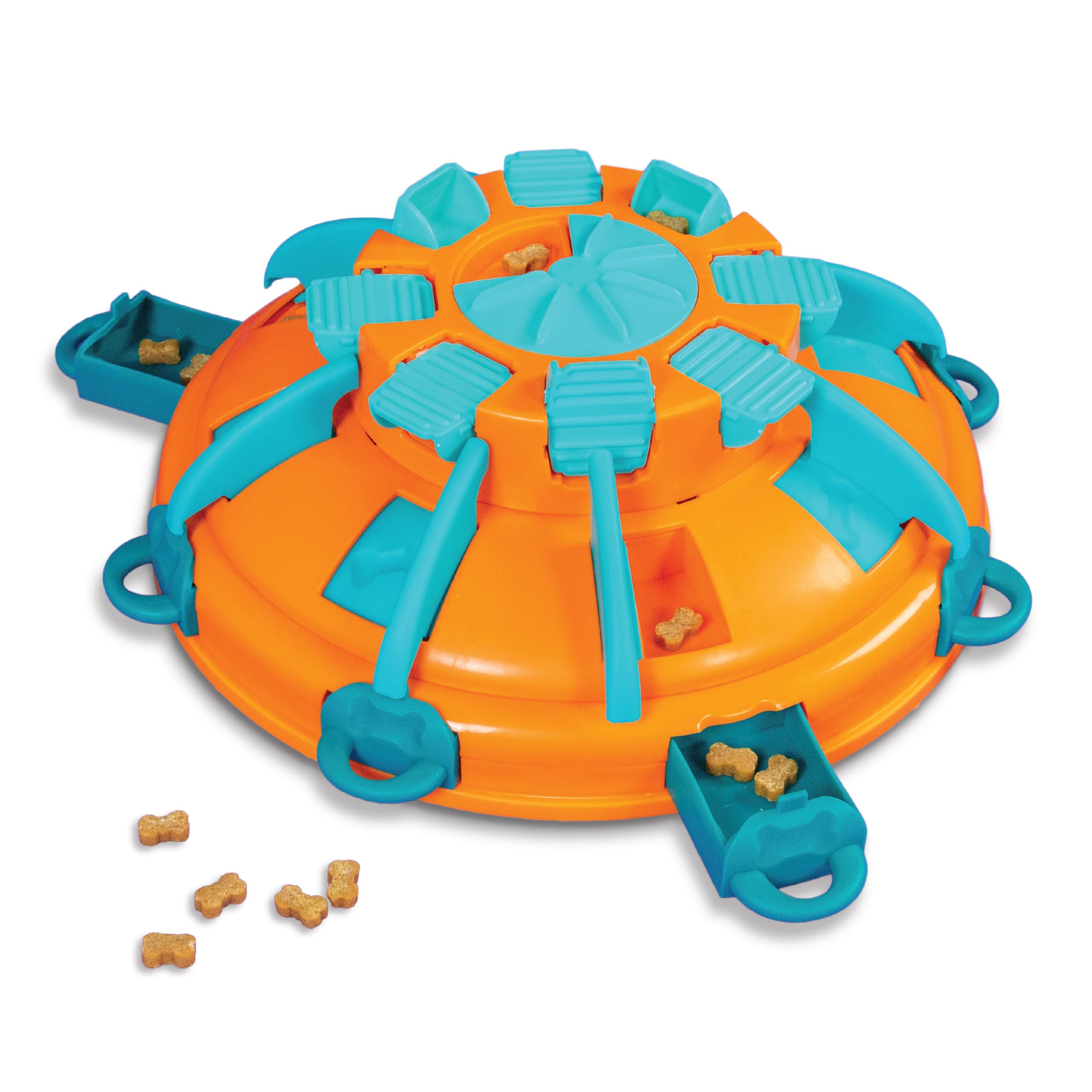 Outward Hound Nina Ottosson Tower of Treats Level 4 Expert Dog Puzzle Toy | Plastic | Orange/Blue 1