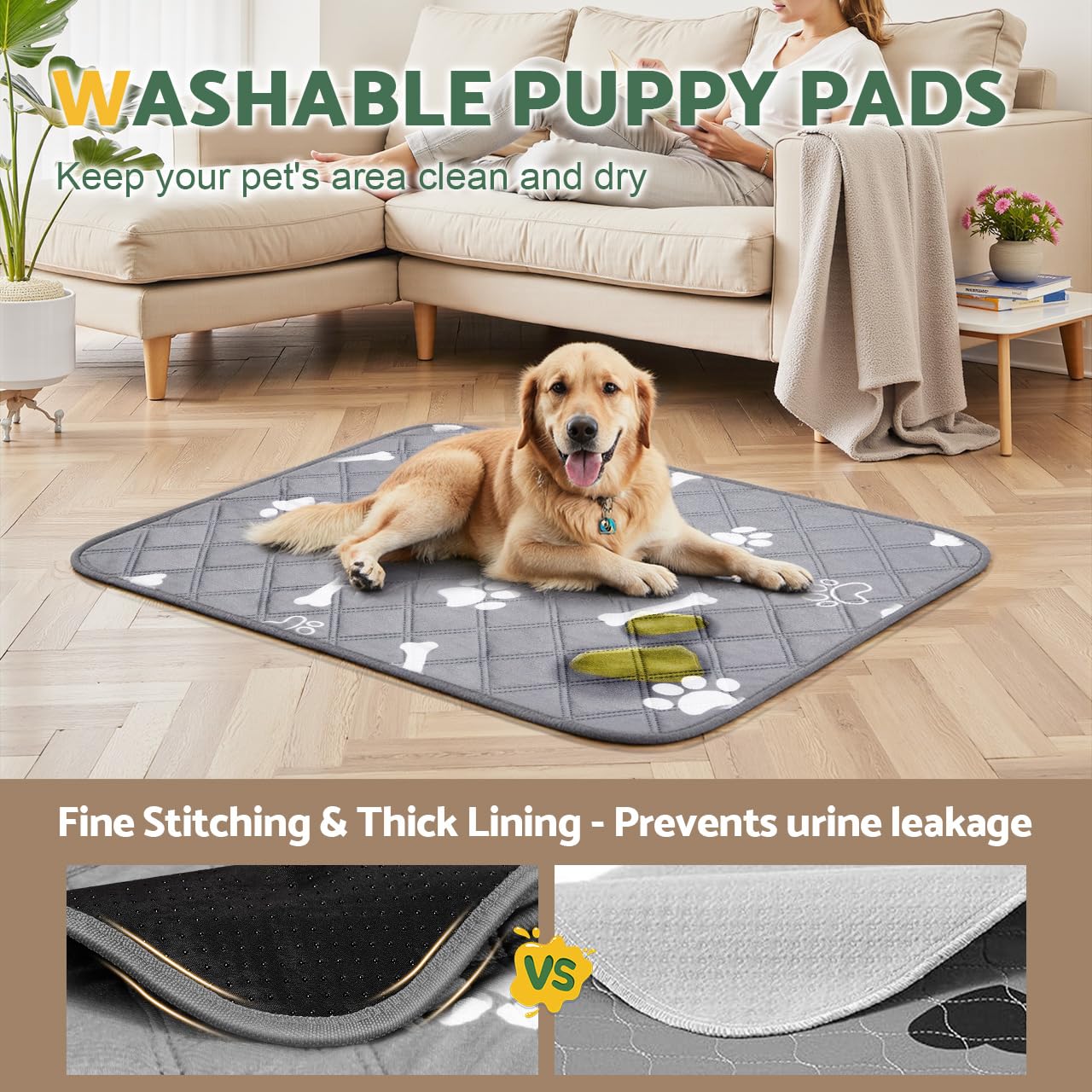 Gimars Reusable Training Pads - 100x70 cm, 2 Pack, Super Absorbent 5