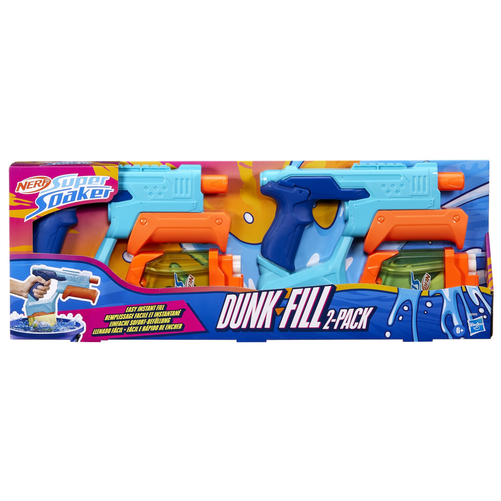 Super Soaker Nerf Dunk-Fill Water Blaster 2-Pack | Instant Fill Tanks | Ages 6+ 2