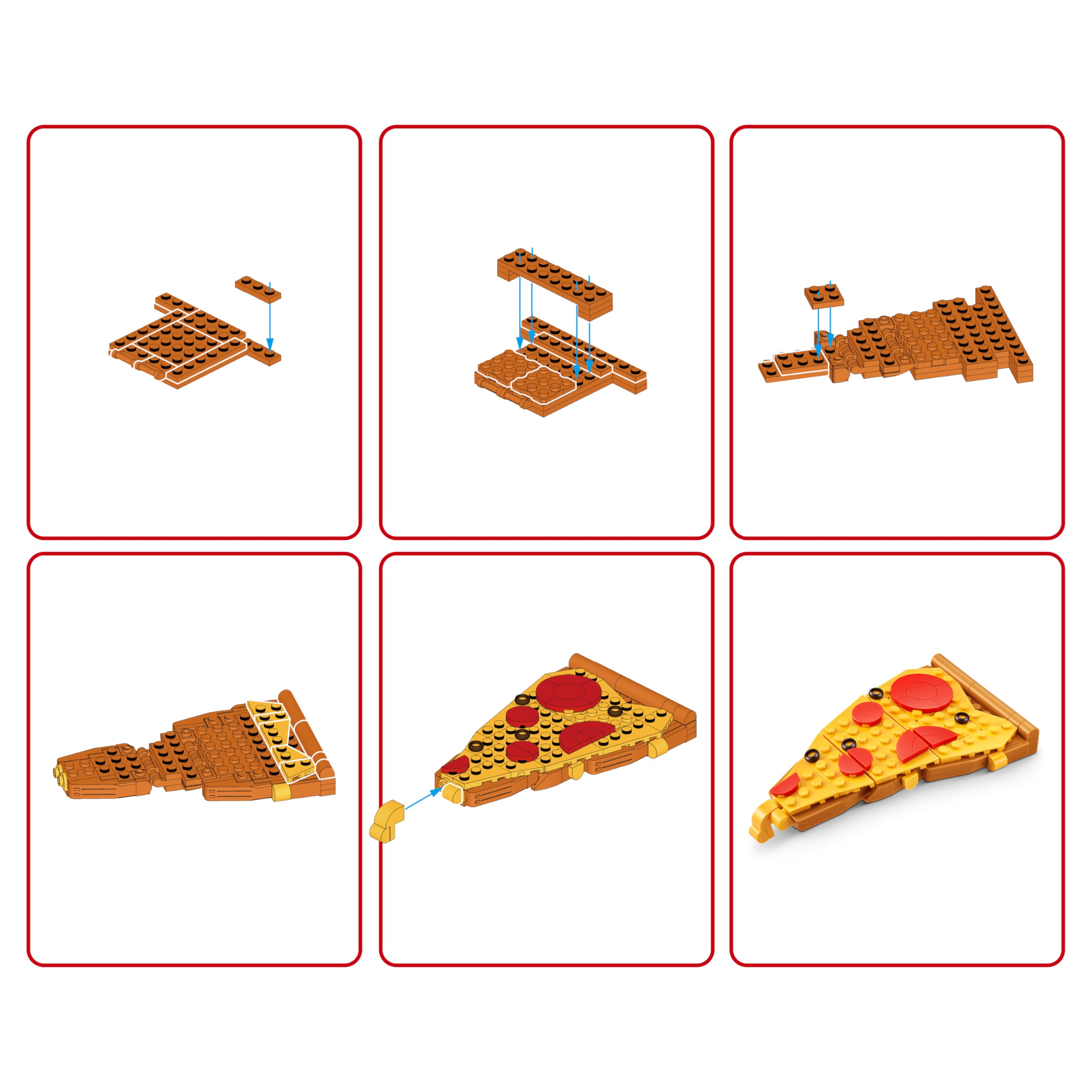 MAX Premium Snacks Building Bricks - Pizza Collectible Building Set for Ages 3+ 6