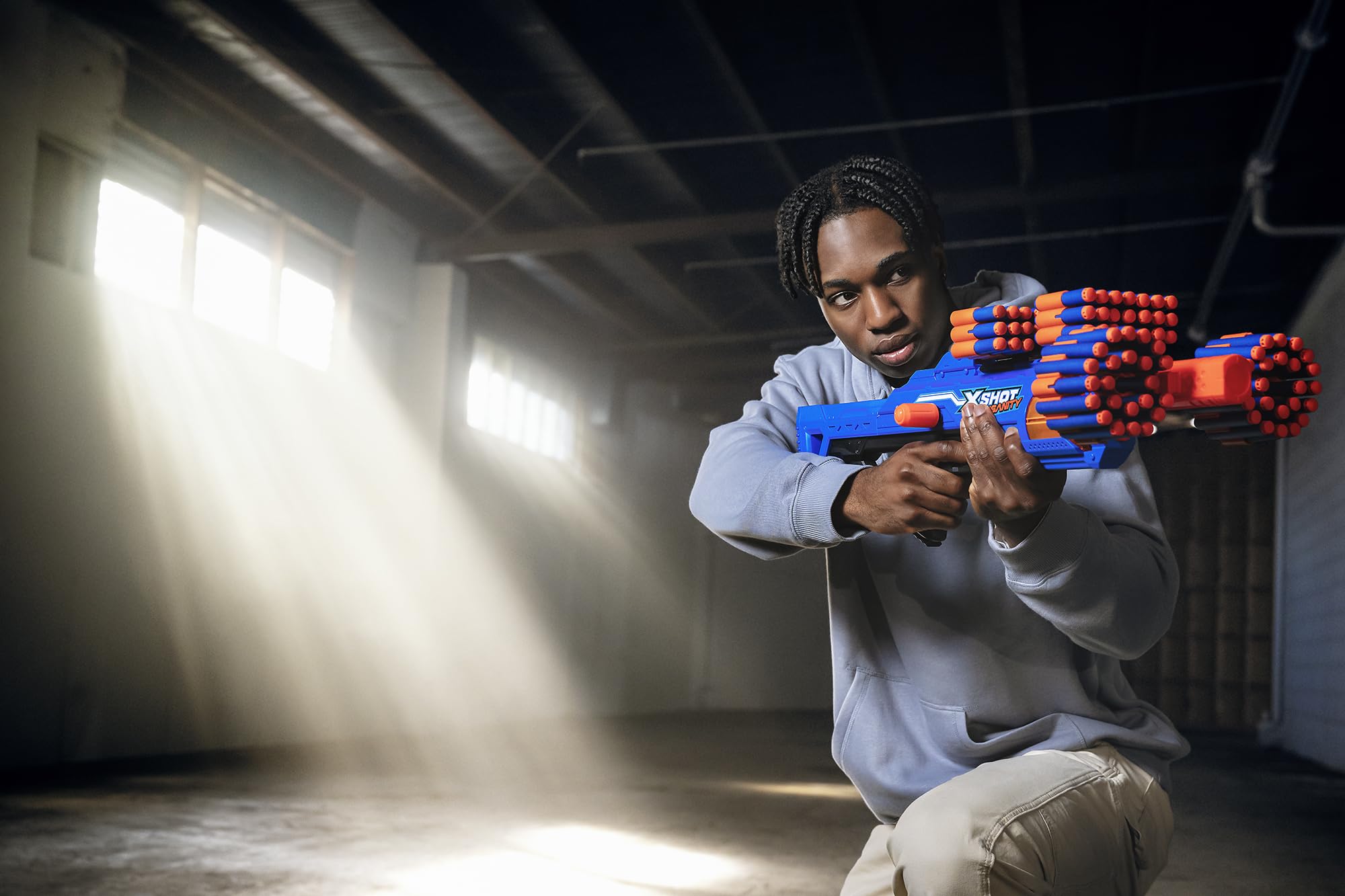 XSHOT Insanity Berzerko Blaster - 8-Dart Rotating Barrel with 48 Air Pocket Darts