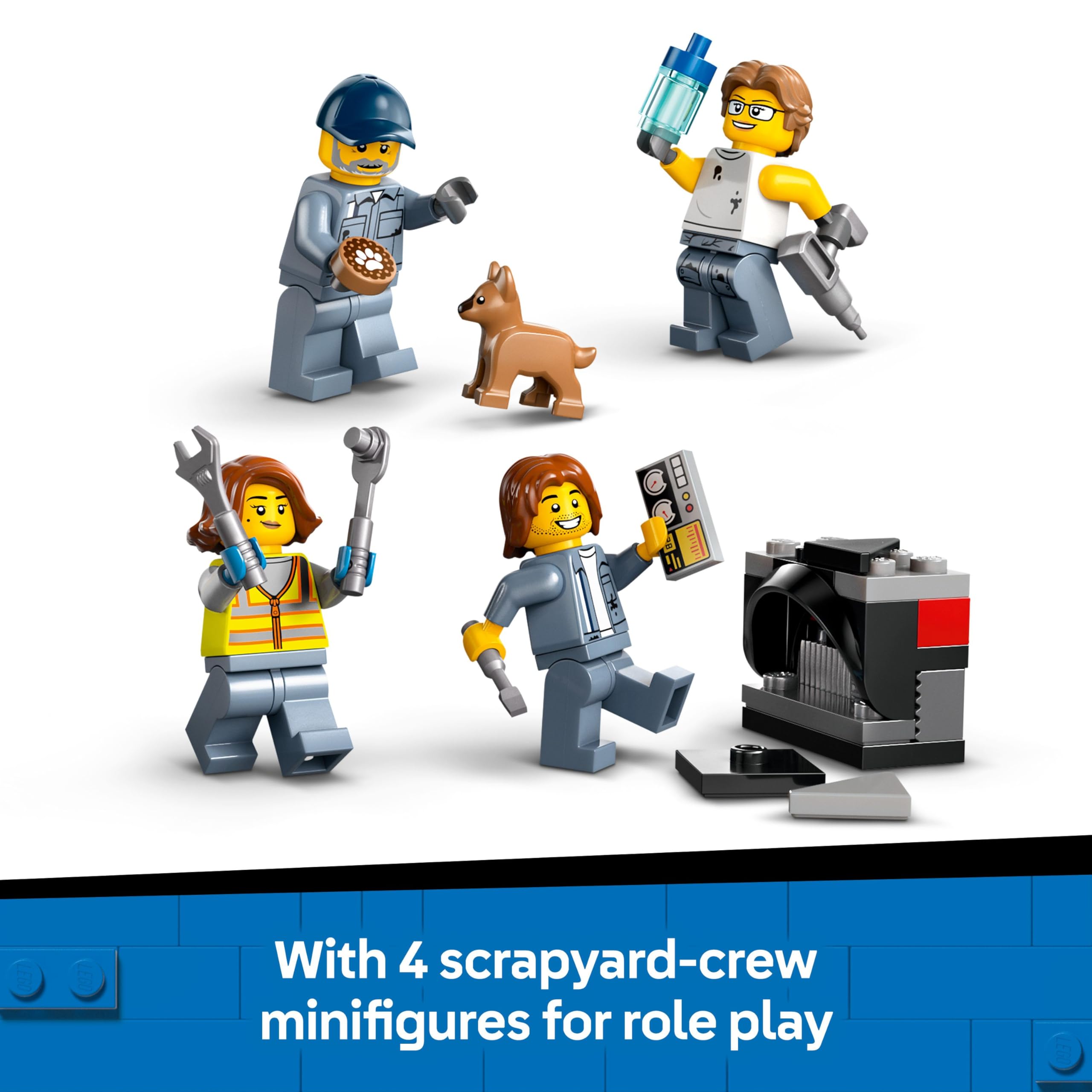 LEGO City Scrapyard with Cars - Construction Toy with Crane, Crusher & 871 Pieces 2