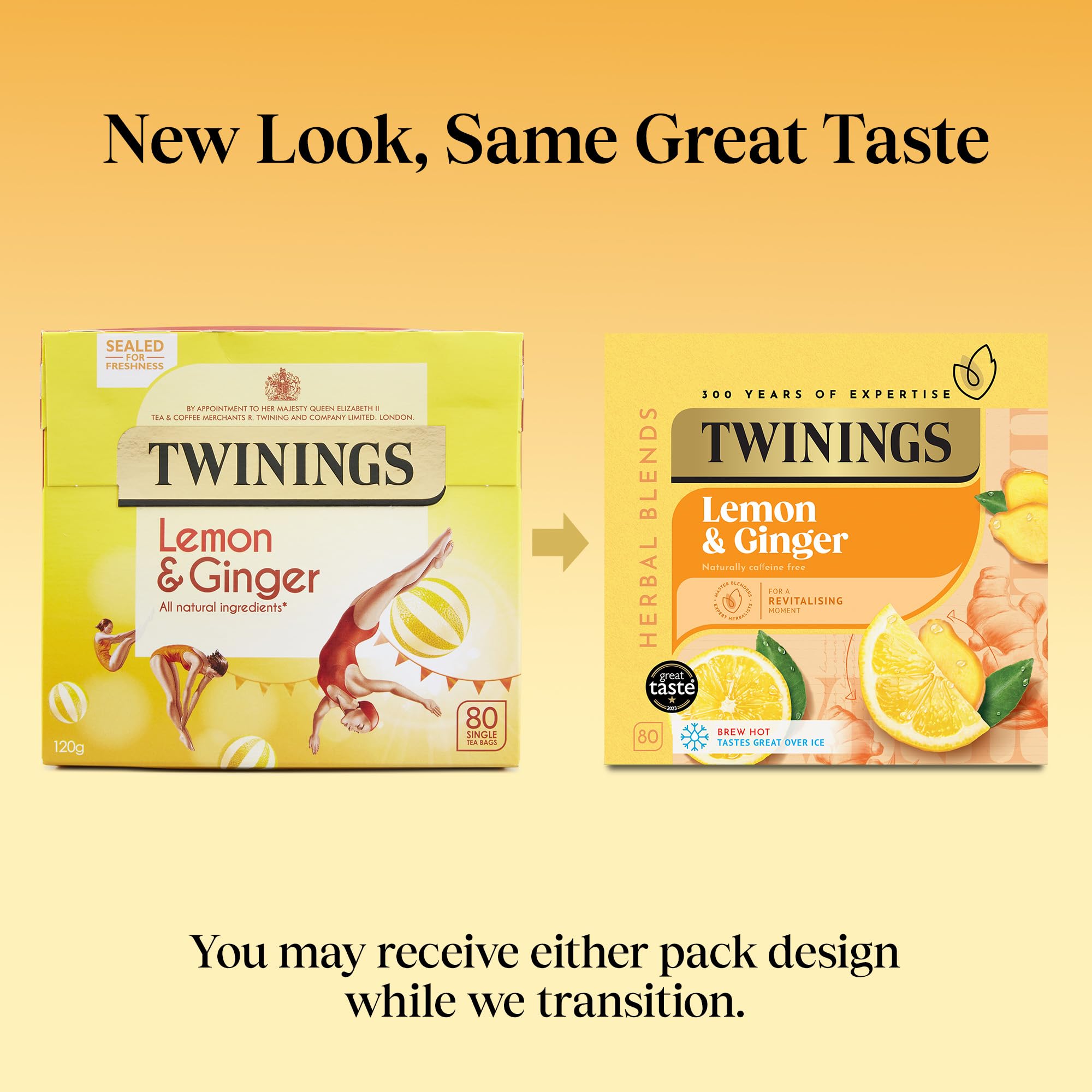 Twinings Lemon and Ginger Flavoured Herbal Tea - 80 Biodegradable Bags, Caffeine-Free 2