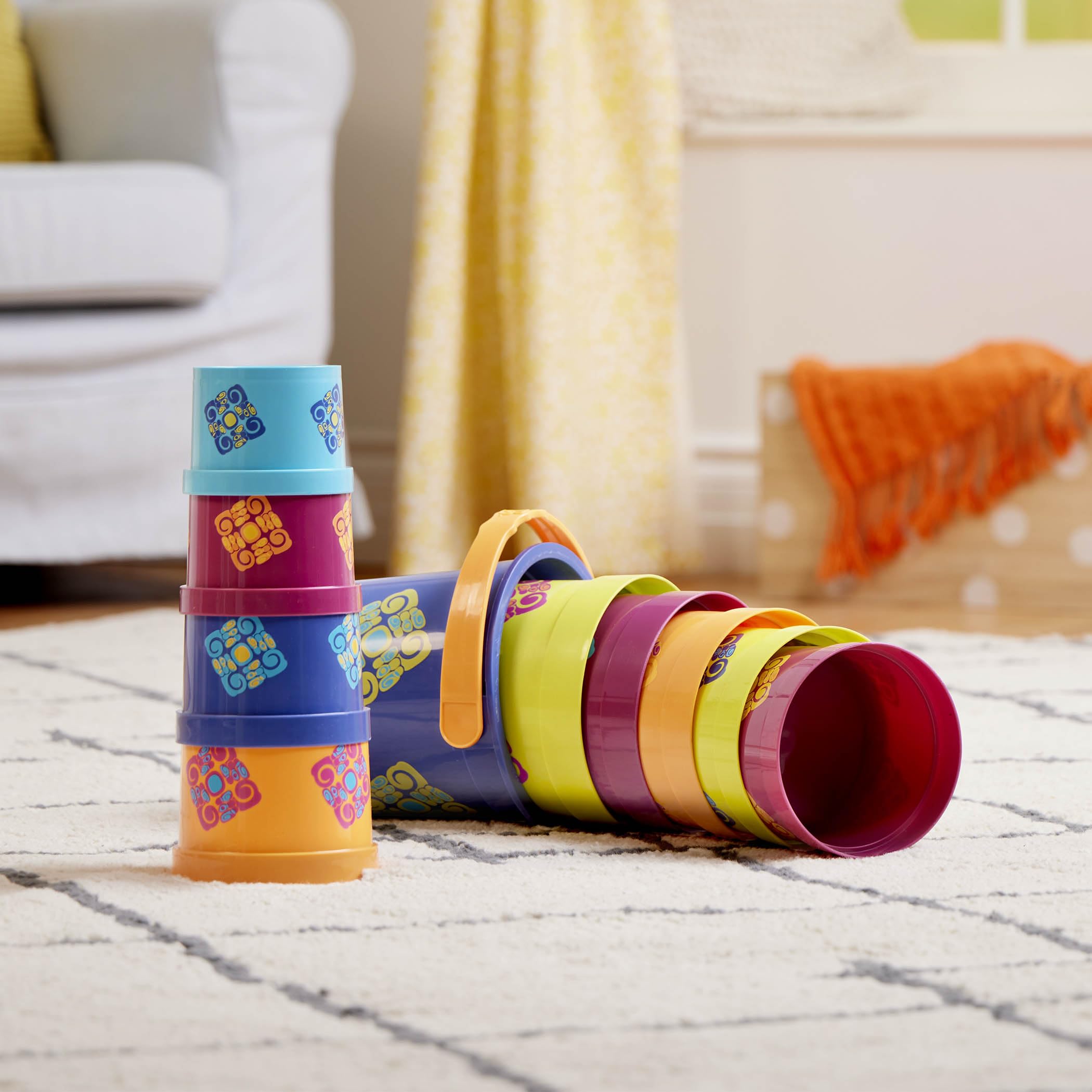 B. toys Bazillion Buckets Nesting Cups - 10 Colorful Stacking Cups for Kids 18m+ 6