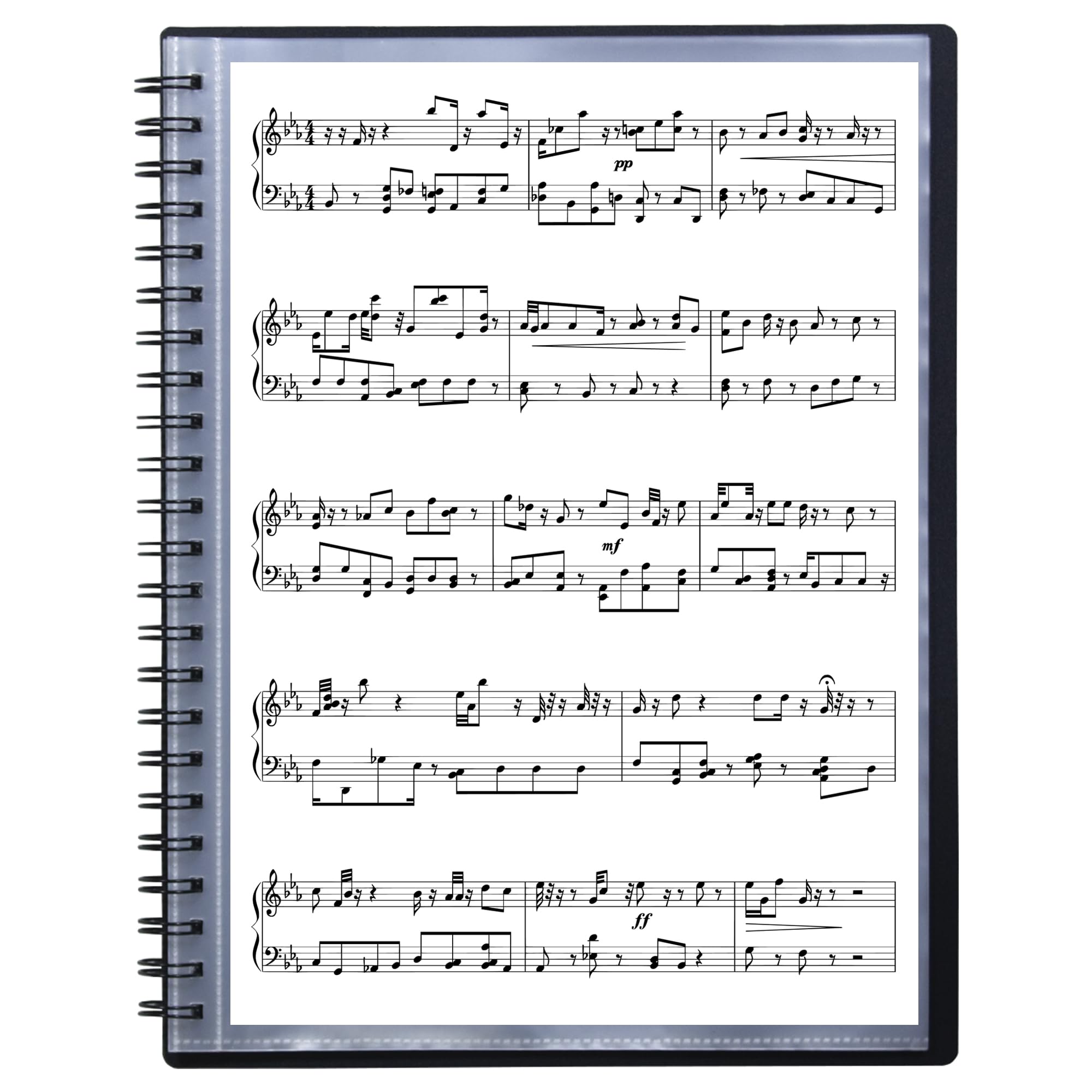 eco-eco A5 20 Pocket Fold Flat Spiral Bound Display Book | 90% Recycled Material | Black Cover 3