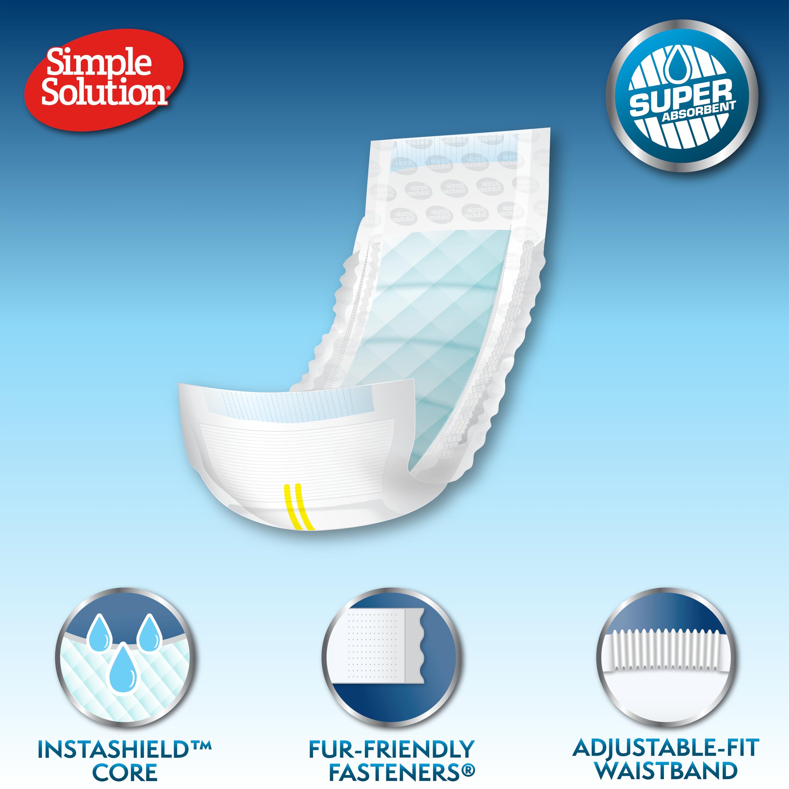 Simple Solution Disposable Male Dog Diapers - Small (4.5-11kg) | Leak-Proof Fit | 12 Count 2