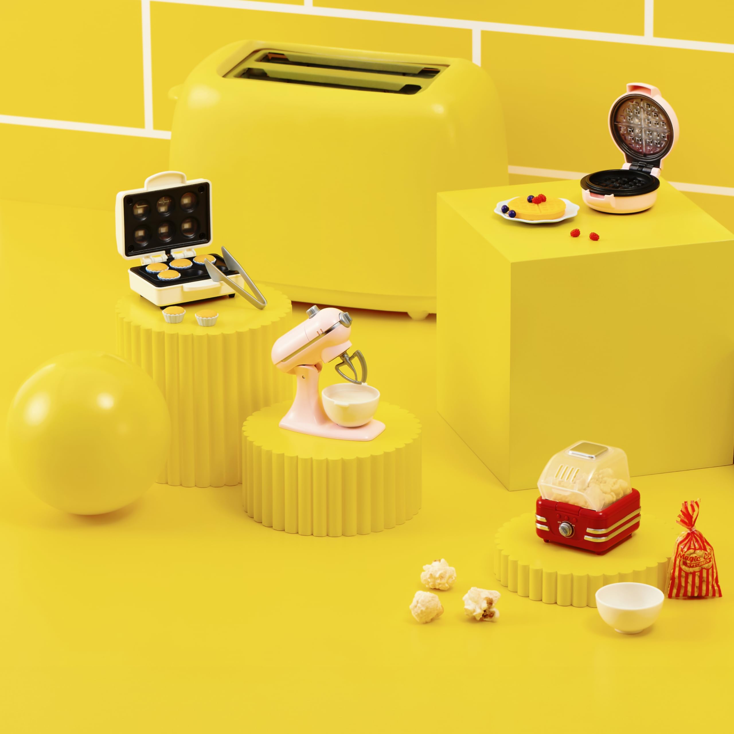 Mini Brands Magic Cook Kitchen Waffle Maker - Working UV Light, Mini Accessories | Ages 3+ 3