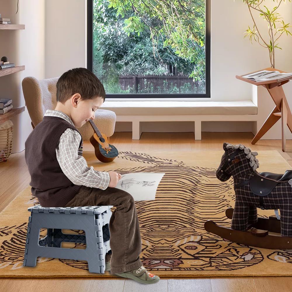 Armo Home Folding Step Stool - Metal Construction, 150 kg Capacity, Grey | 40cm Height 5