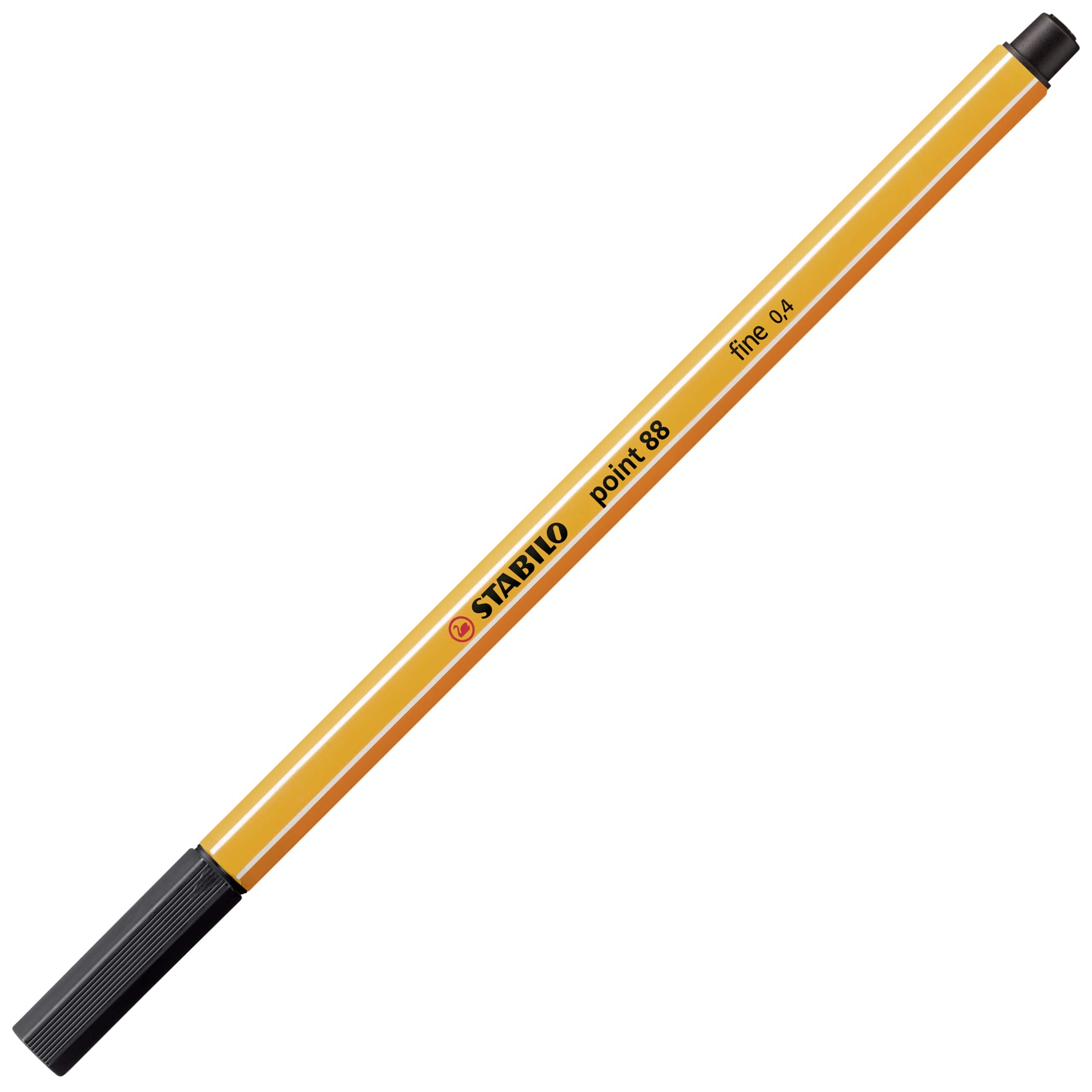 STABILO point 88 Fineliner - 0.4mm Line Width, Metal-Cased Tip | Pack of 10 Black