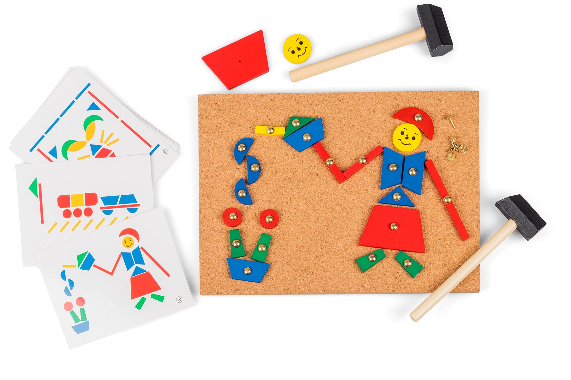 Tobar Tap Tap Art Hammering & Nailing Toy | 100+ Wooden Pieces | Mixed Color | 25cm 8