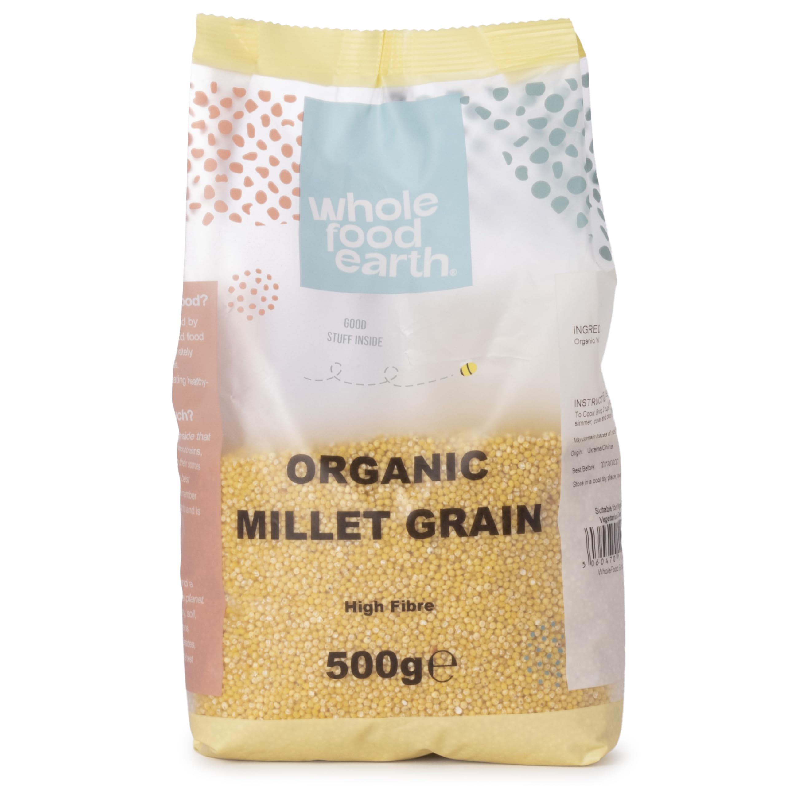Wholefood Earth Organic Pearl Millet Grain - High Fibre | 500g | Vegan 1