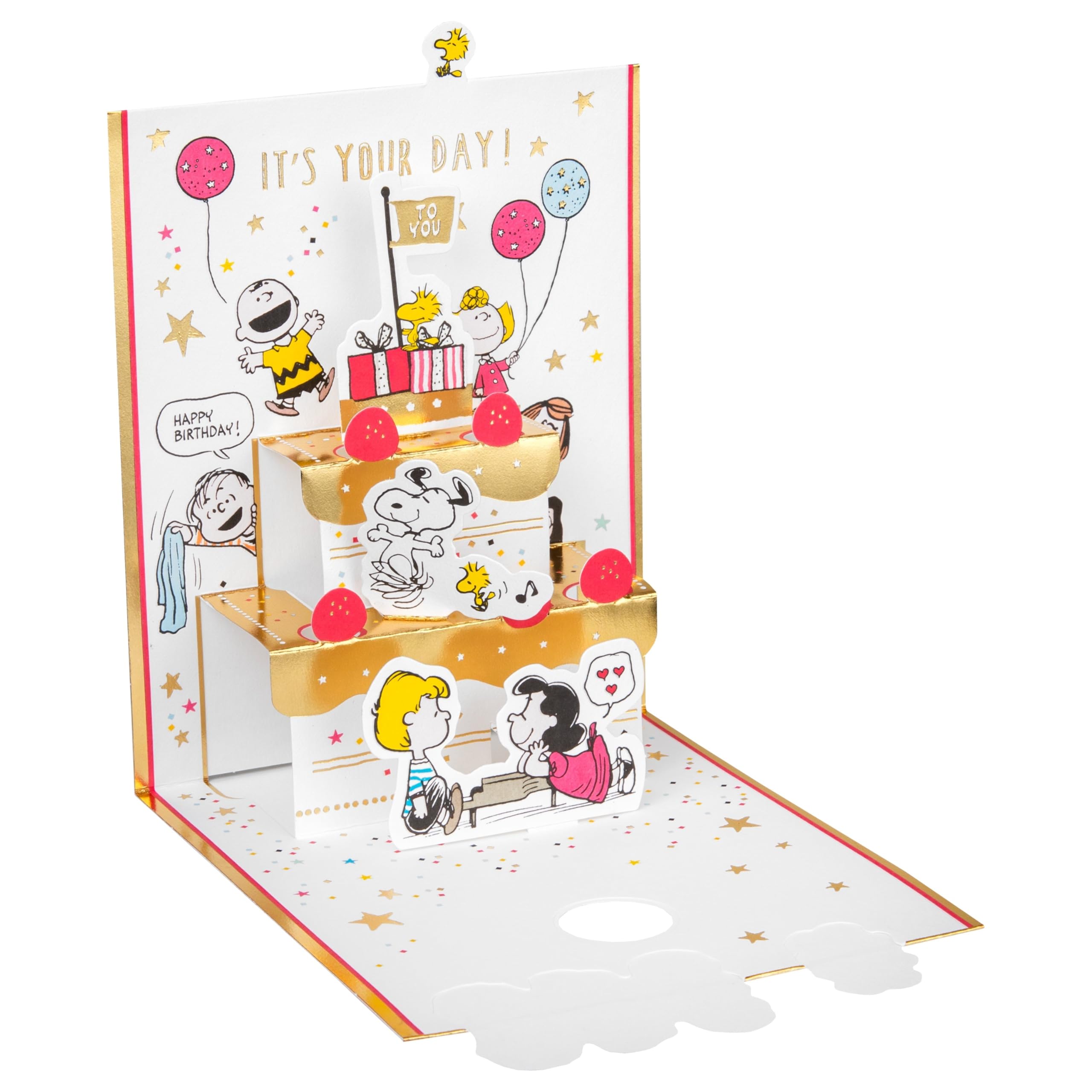 Hallmark Peanuts Snoopy 3D Pop-Up Birthday Card with Gold Foil Details 1