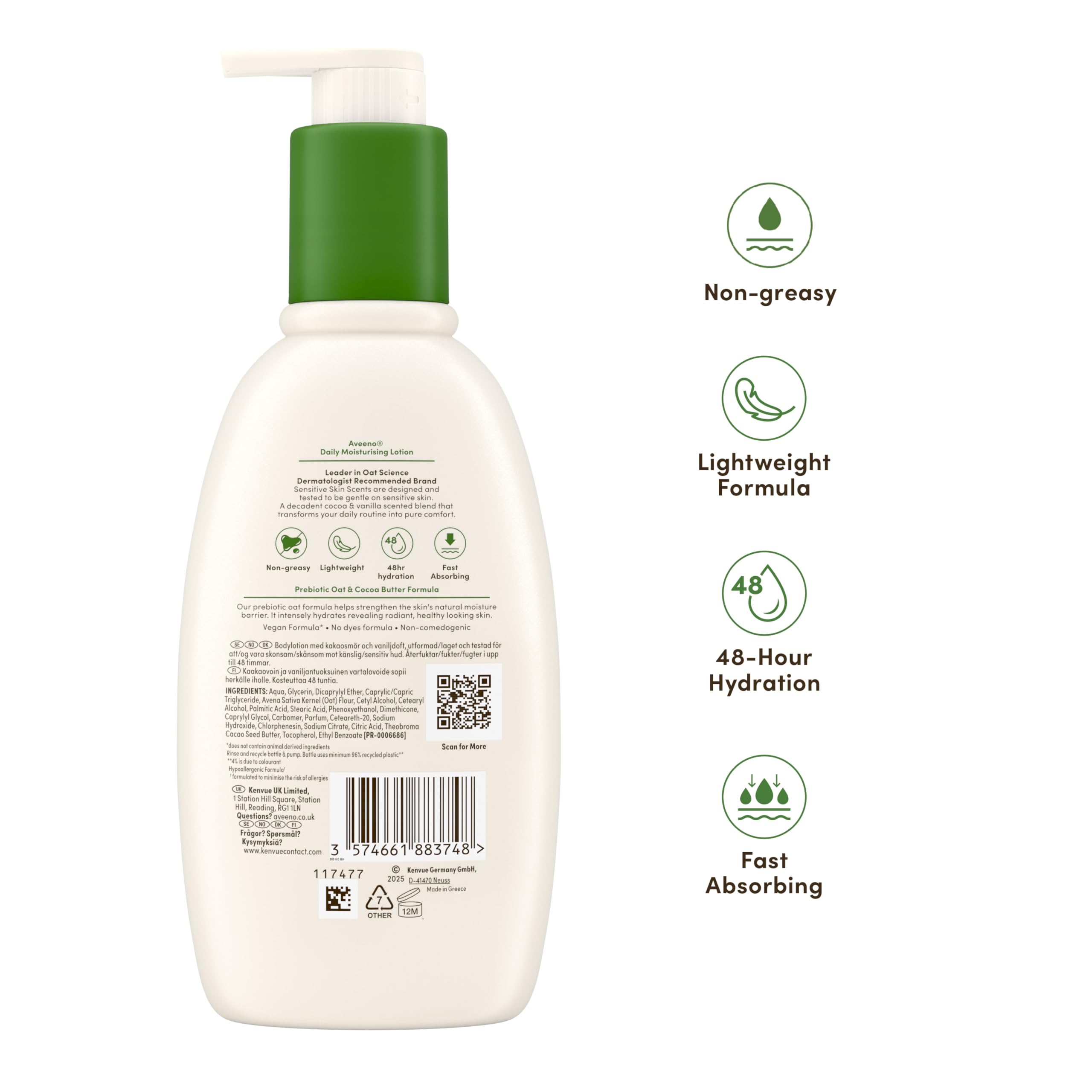 Aveeno Daily Moisturizing Cocoa Butter Lotion - Lightweight Texture, 300 ml 2