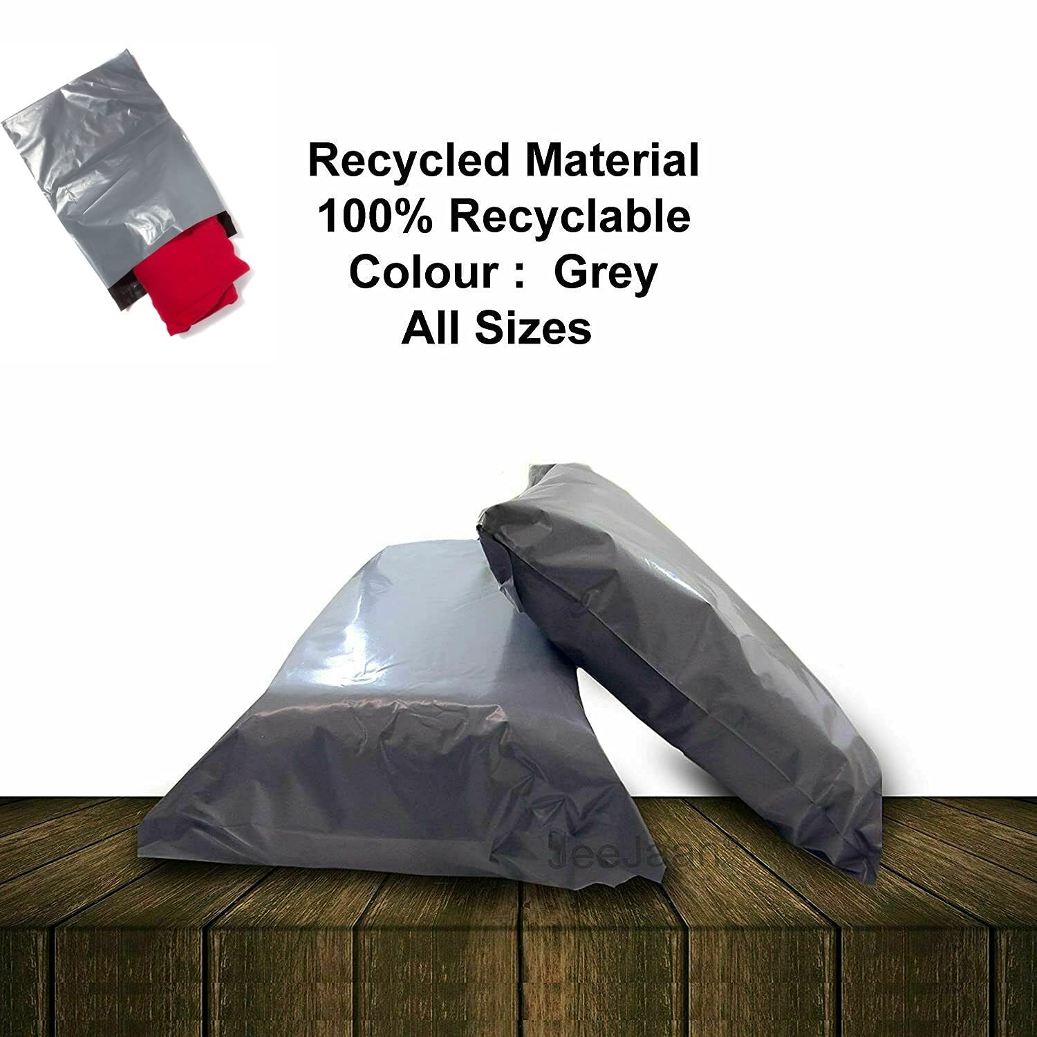 G4GADGET Grey Poly Mailing Bags - 50 Pack, 10x14 Size | Heavy Duty, Waterproof Shipping Mailers 2