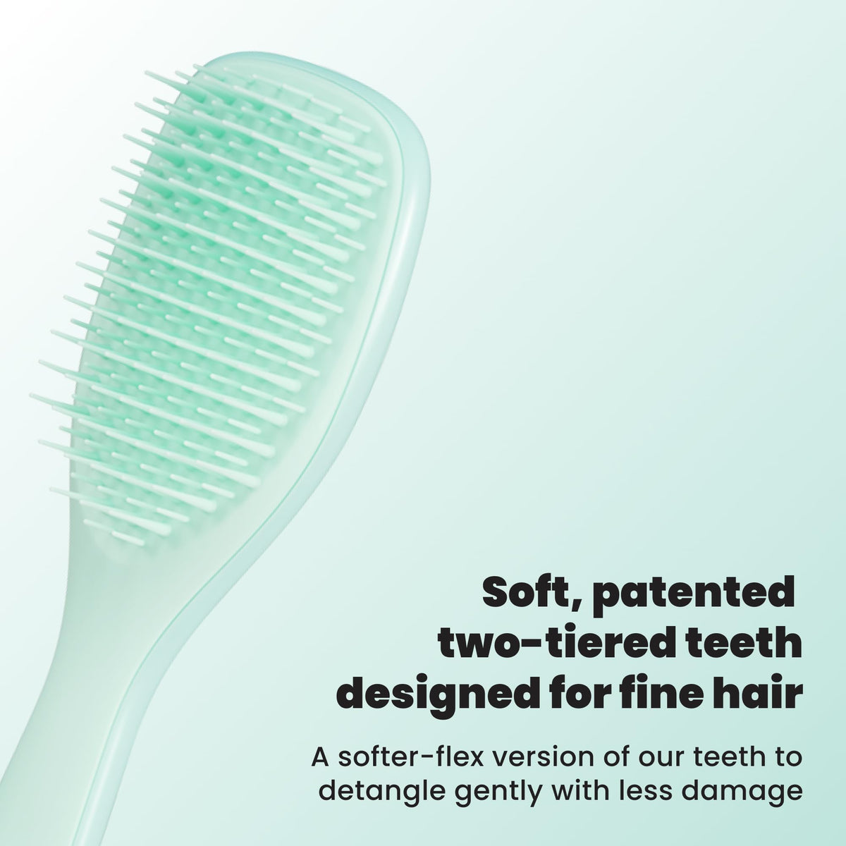 Tangle Teezer Mini Ultimate Detangler Fine & Fragile Hairbrush - Detangling | Travel Size | Jade Lagoon