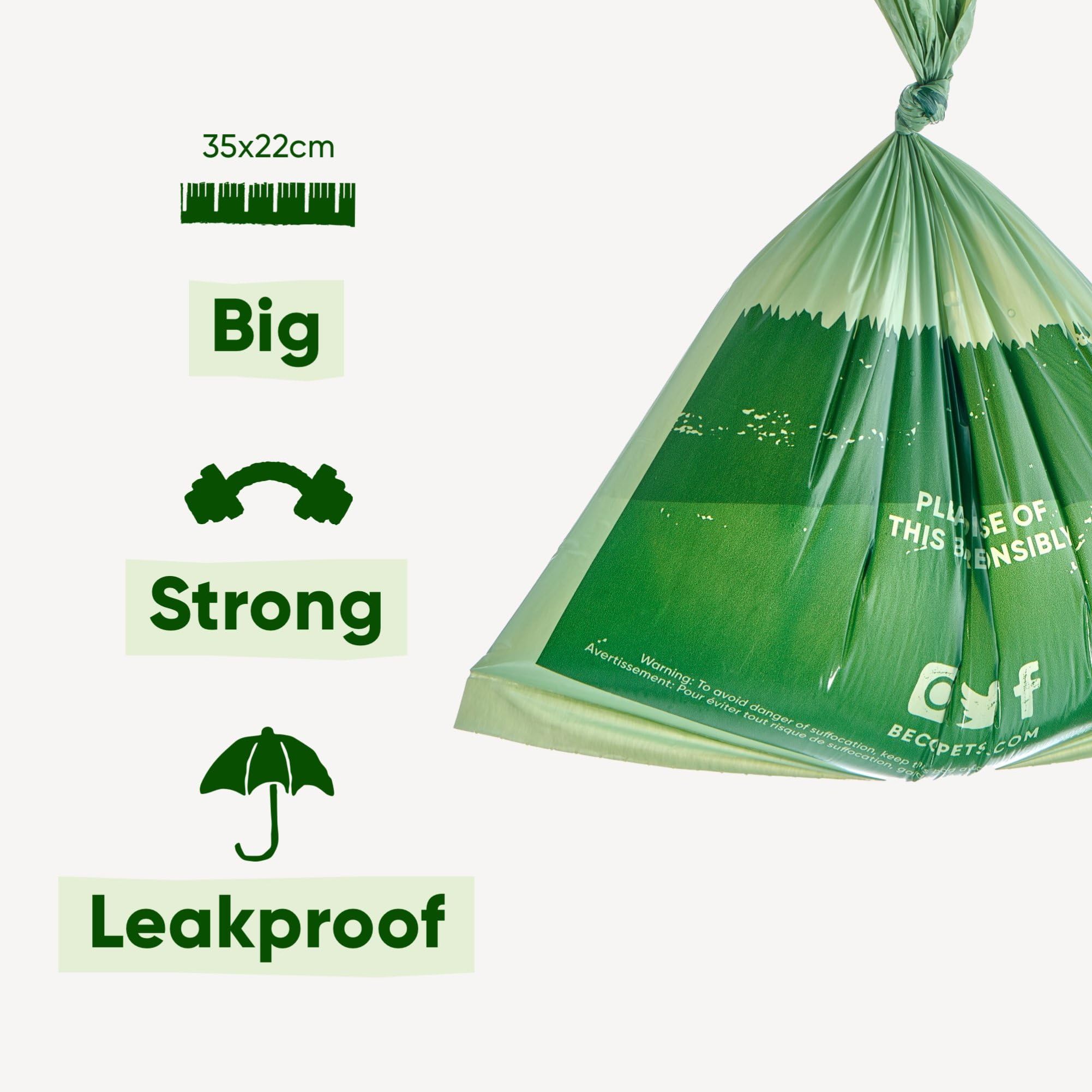Beco Strong & Large Poop Bags - 540 Bags (36 Rolls of 15) - Unscented 2