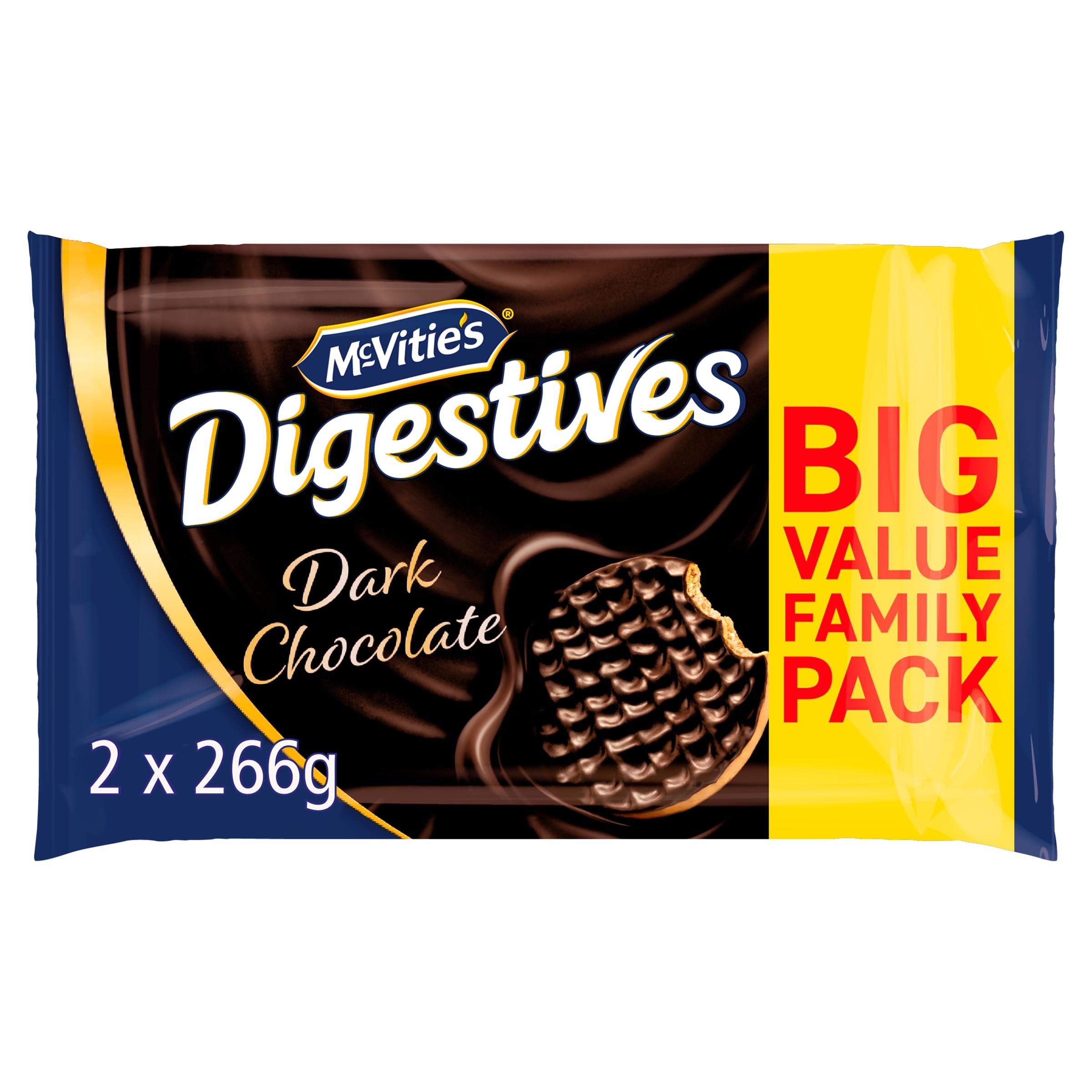 McVitie's Digestives Dark Chocolate Biscuits Twin Pack - 2 x 266g (532g Total)
