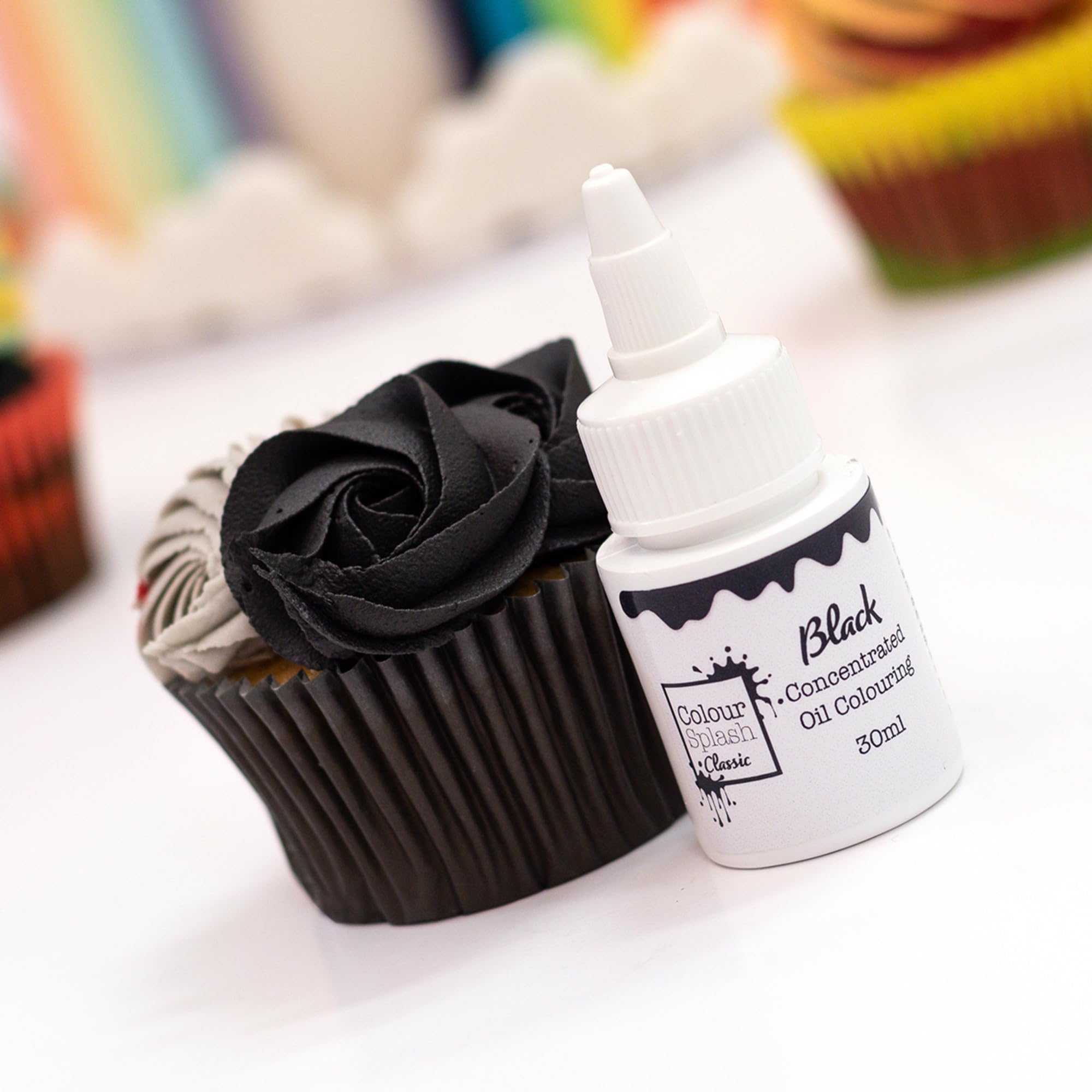 Colour Splash - Oil Based Food Colour Black | Vibrant Edible Colouring for Baking | 30ml 16
