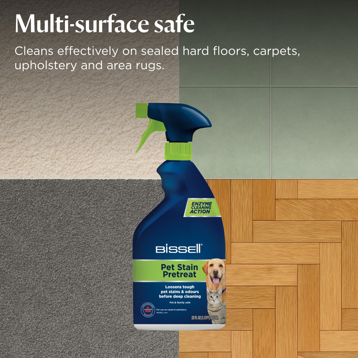 BISSELL Pet Stain Pre-Treat Spray for Carpet & Upholstery - Enzyme Cleaning Action | 650 ml 7