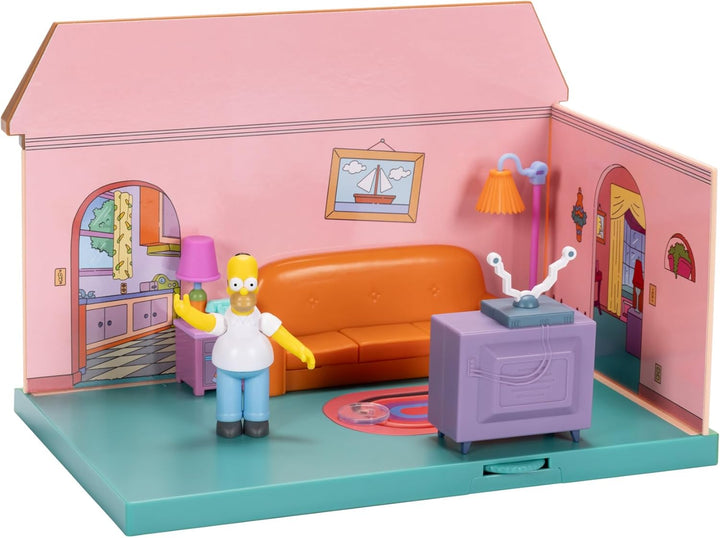 JAKKS Pacific The Simpsons Living Room Diorama Playset - Homer Simpson Collectible Playset (2.5" Scale)