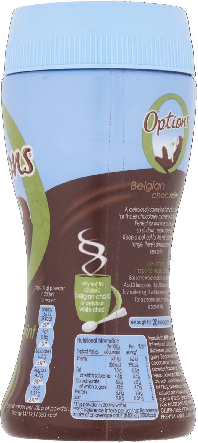 Twinings - Options Mint Hot Chocolate Drink (6 x 220g Jars)