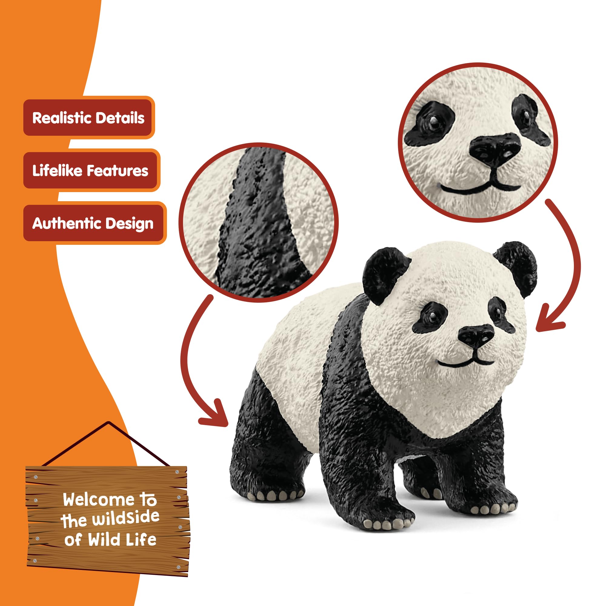 Schleich Wild Life Giant Panda Cub Toy Figurine | 6cm | Hand-Painted Plastic 4