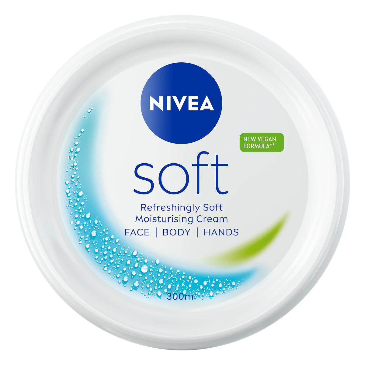 NIVEA Soft Moisturising Cream - 48H Hydration, Vitamin E & Jojoba Oil, Vegan Formula, 300ml