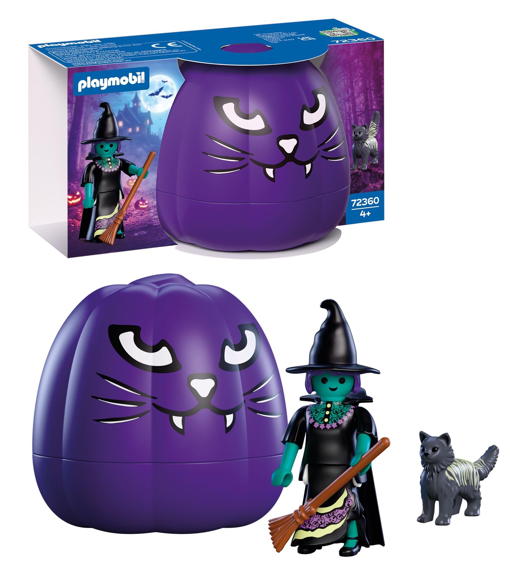 Playmobil Halloween Witch Playset - Customizable Figure, Poseable Cat, Storage Pumpkin | Ages 4+ 1