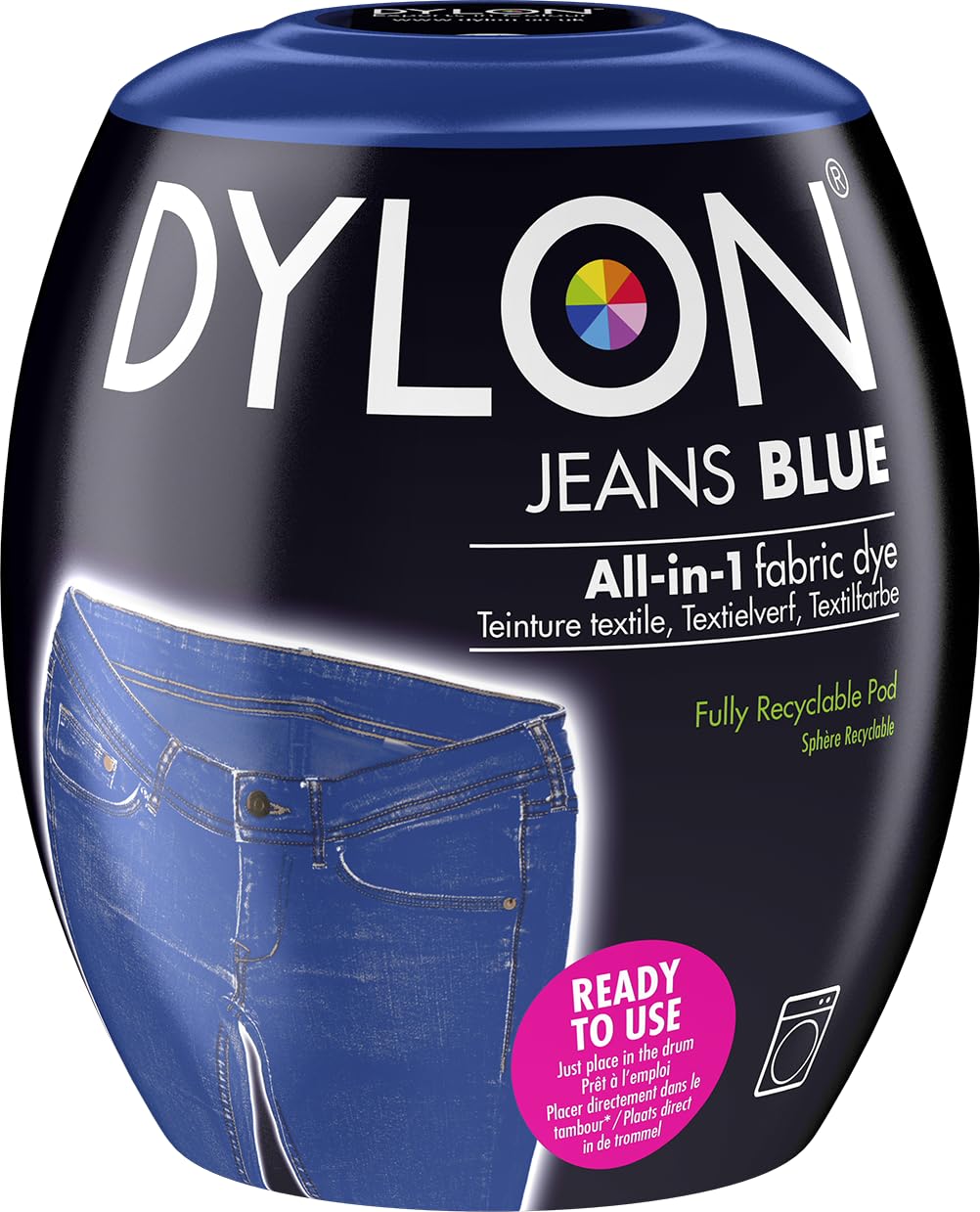 Dylon Washing Machine Fabric Dye Pod for Clothes & Soft Furnishings - Jeans Blue | 350g