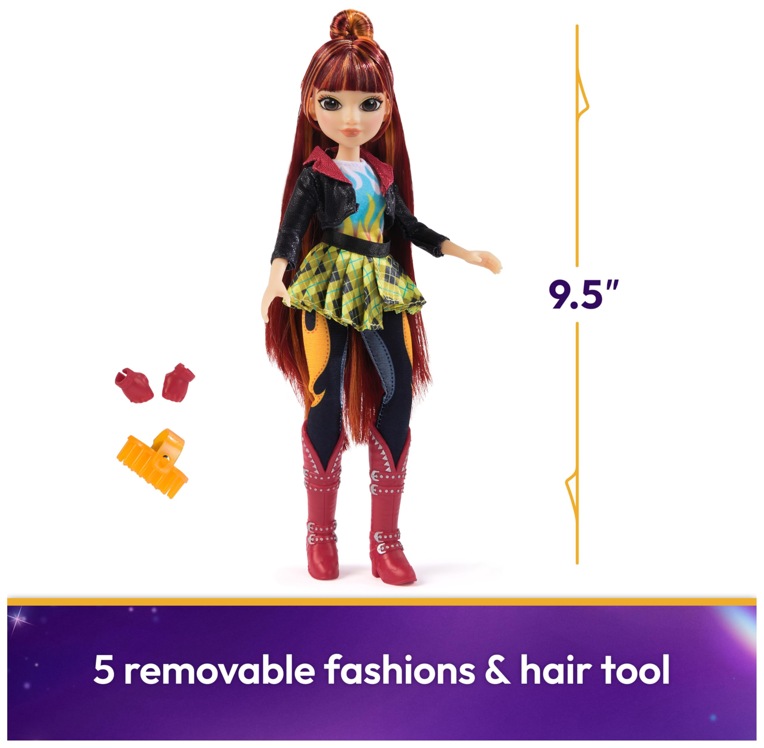 Unicorn Academy Valentina Doll - 24cm with Highlighted Hair & 5 Fashion Accessories