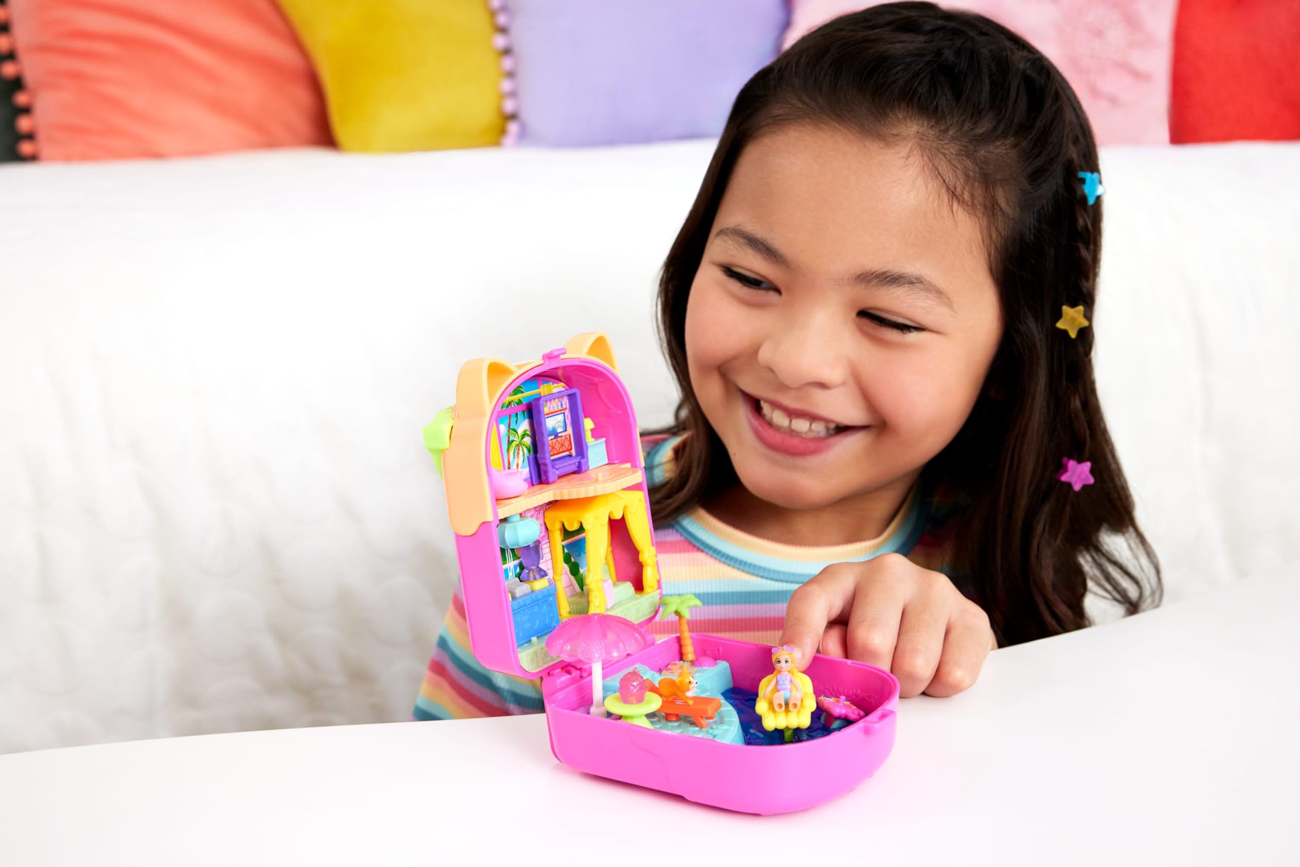 Polly Pocket Kitty Popsicle Resort Compact Playset | Micro Doll, Puppy, 11 Accessories | Ages 4+ 2