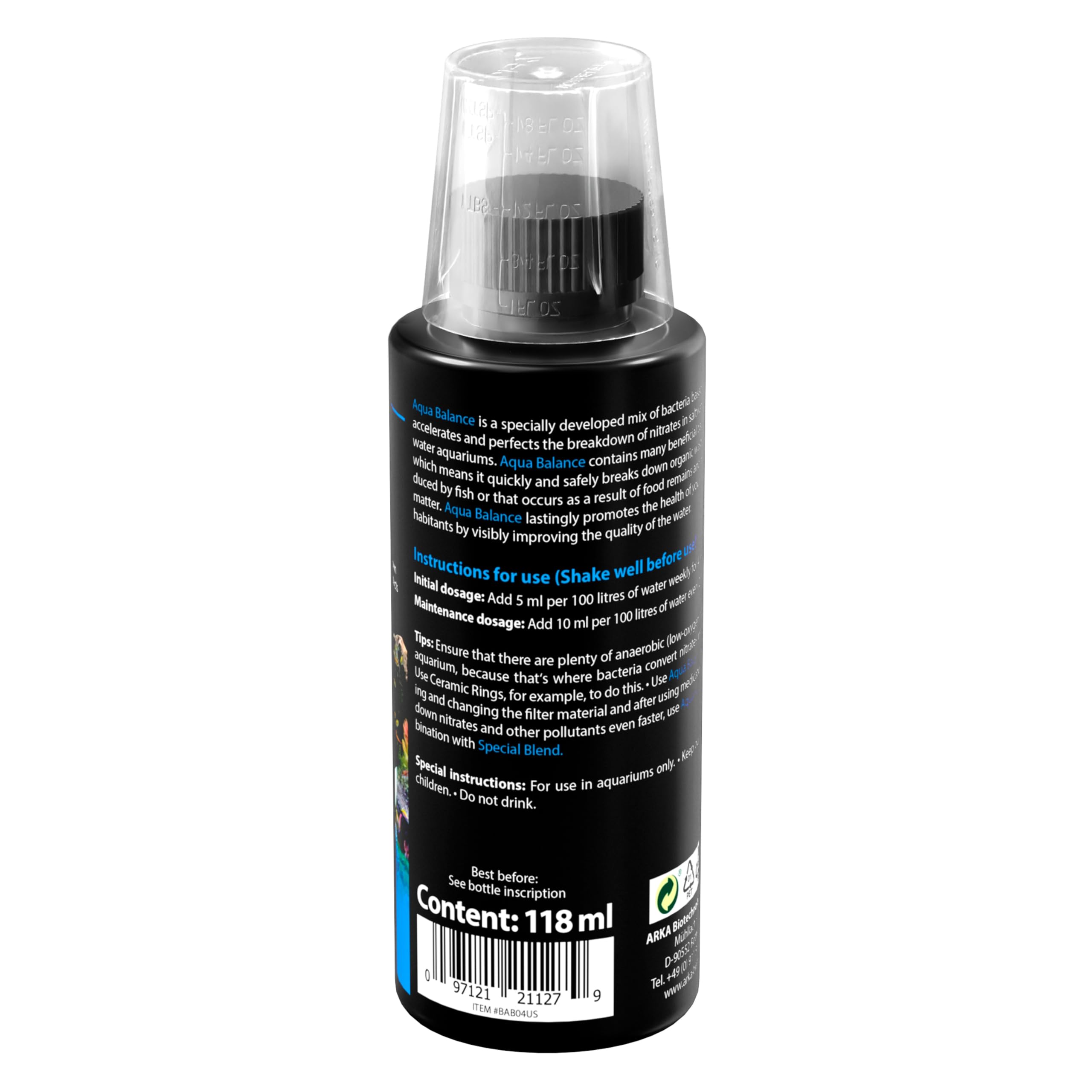 ARKA Aqua Balance Nitrate Remover for Aquariums - Biologically Reduces Nitrate | 118 ml